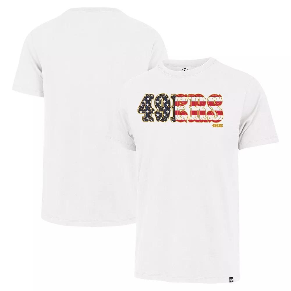 Men's '47 White San Francisco 49ers Flag Script Franklin T-Shirt, Size: Medium Product Image