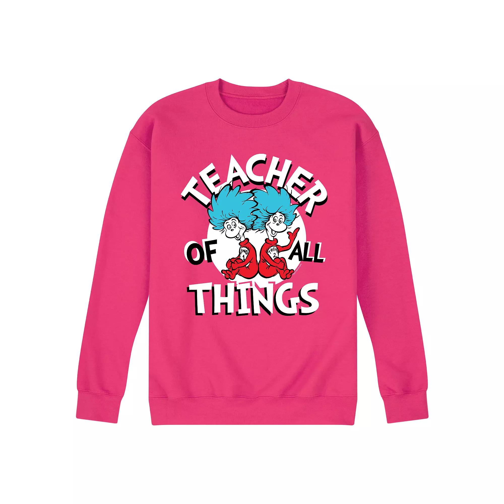 Men's Dr Seuss Teacher Of All Things Graphic Sweatshirt,  Product Image