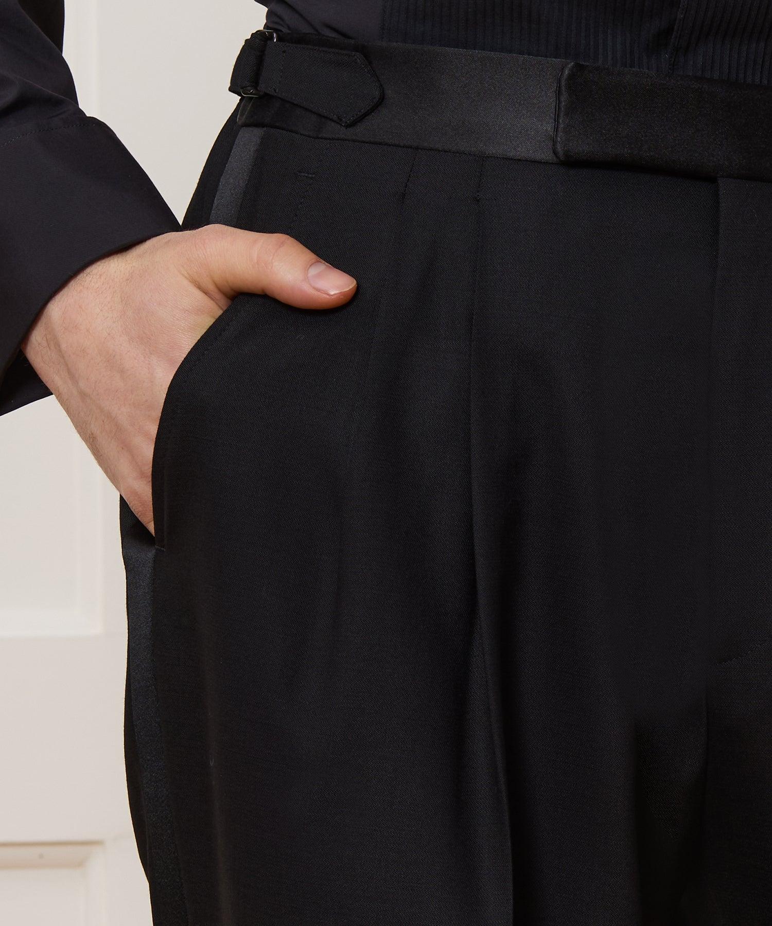 Italian Wool Double-Breasted Tuxedo Jacket Product Image