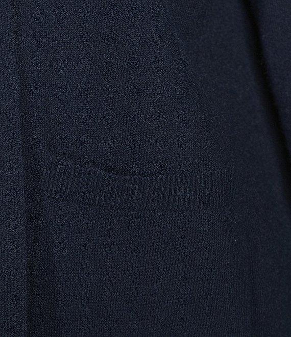 Leo & Nicole Petite Size Shawl Collar Long Sleeve Open-Front Cardigan Product Image