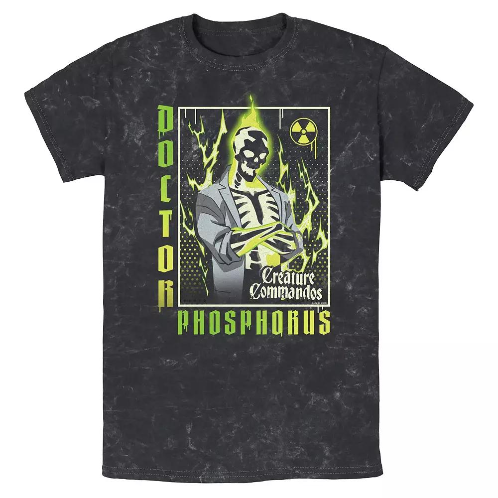 Men's Creature Commandos Presenting Doctor Phosphorus Mineral Wash Graphic Tee,  Product Image