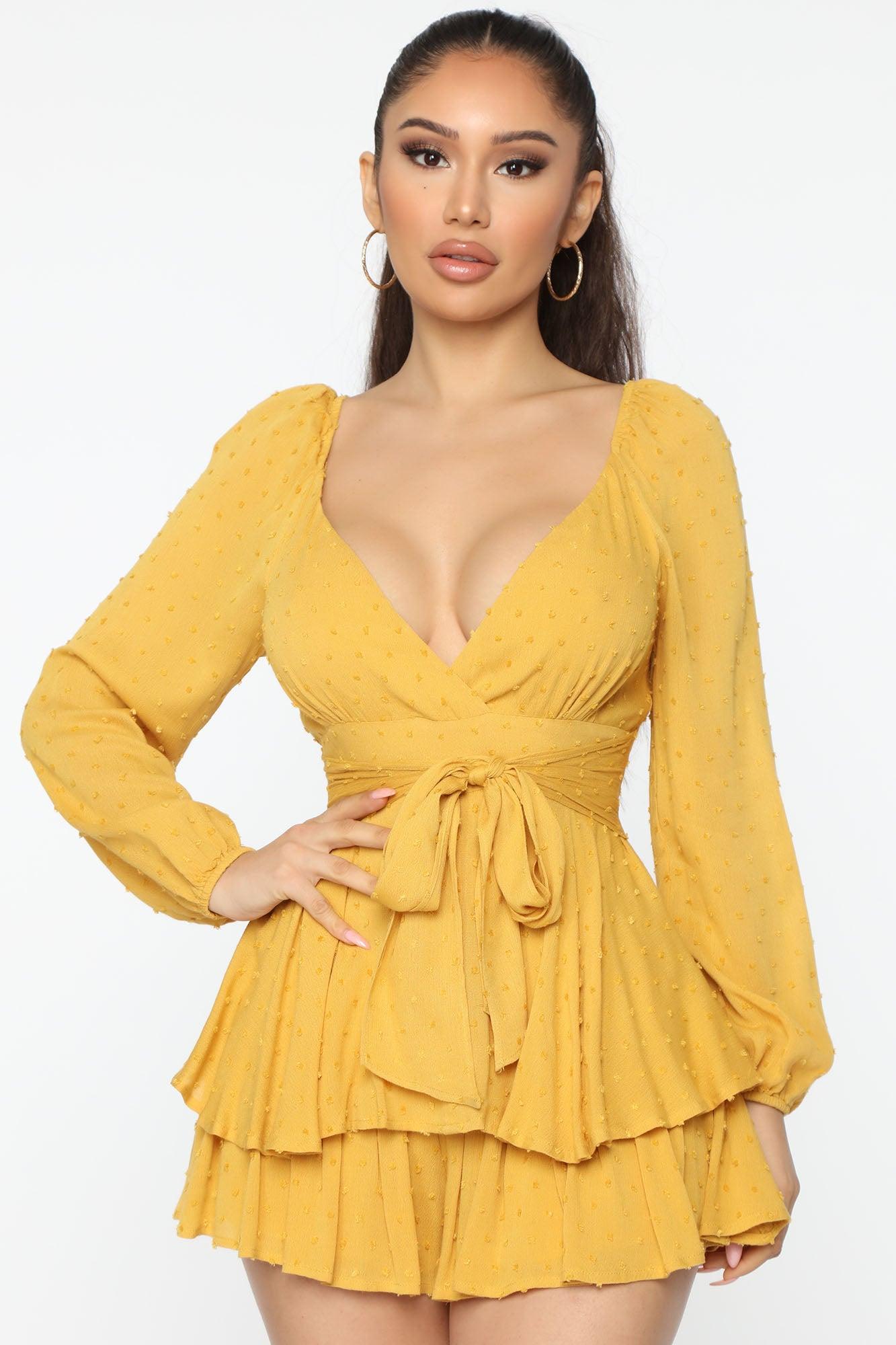 In The Game Romper - Mustard Product Image