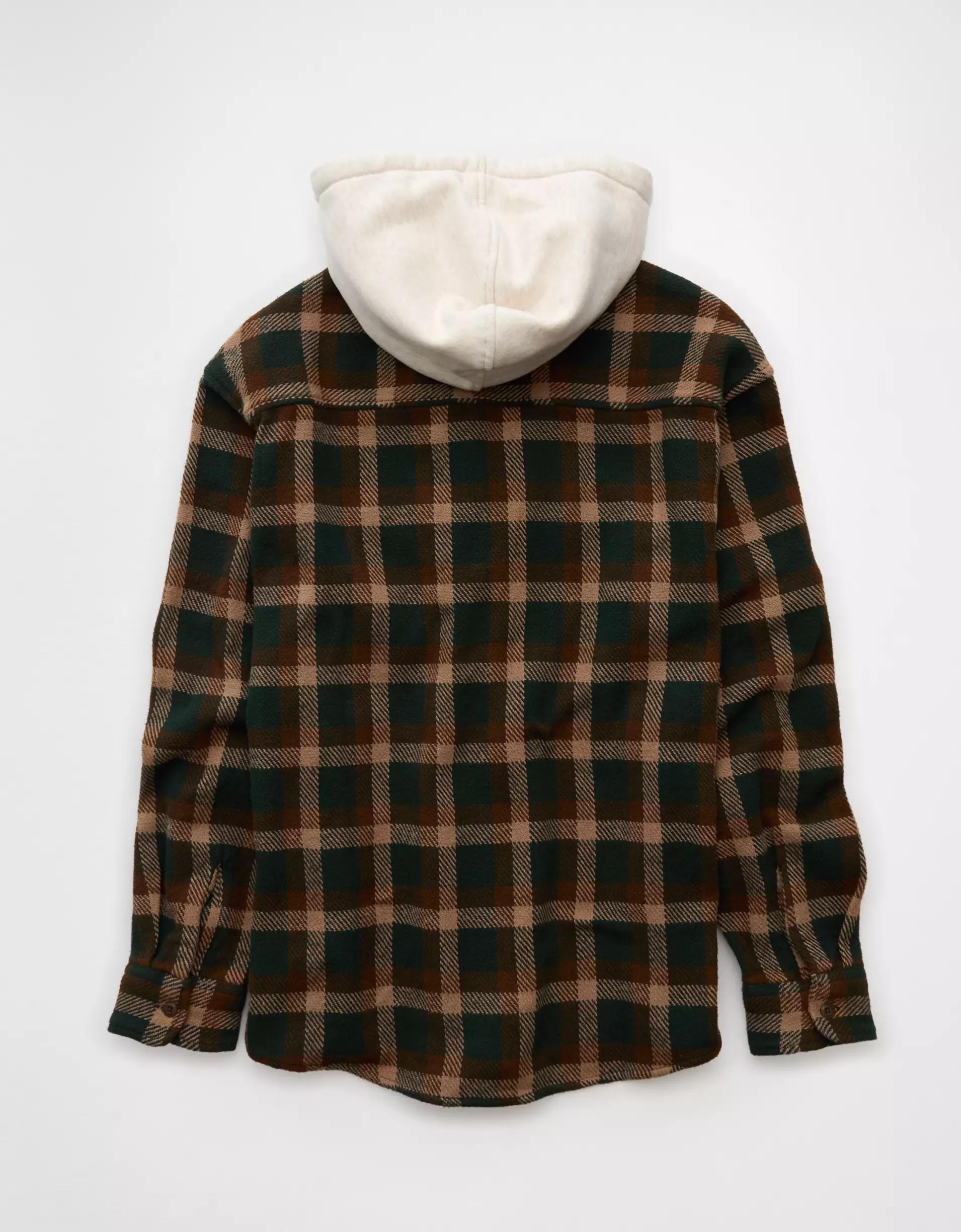 AE Hooded Flannel Shirt Product Image