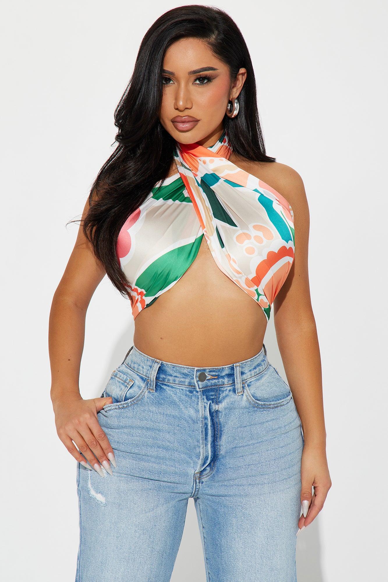 All Tied Up Scarf Top - Multi Color Product Image