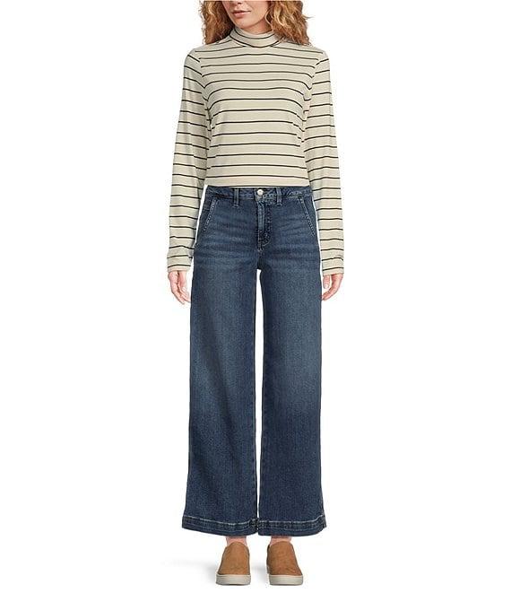 L.L.Bean 207 Vintage Stretch Twill Denim High Rise Wide Leg Jeans Product Image