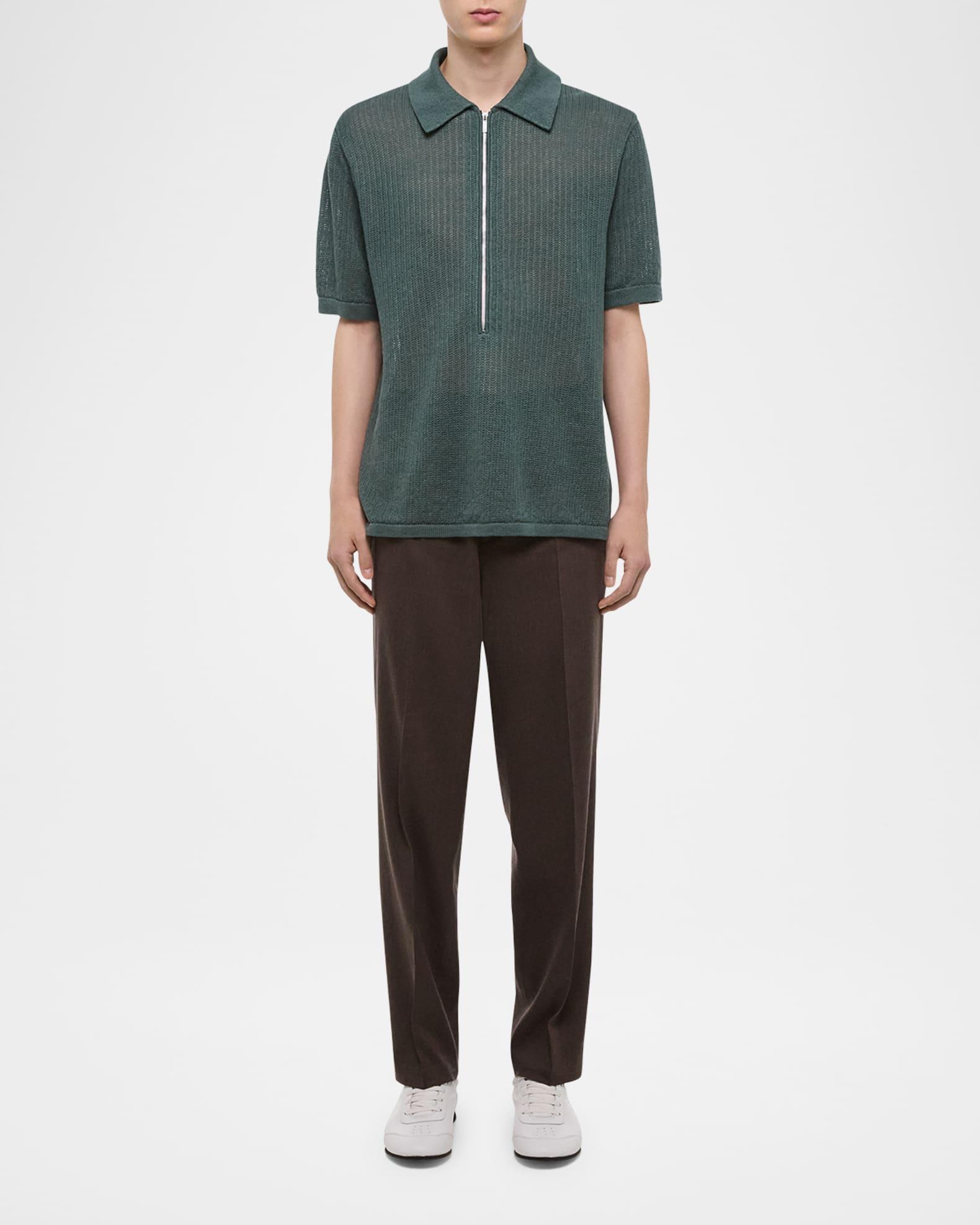 Men's Half-Zip Fine-Gauge Polo Shirt Product Image