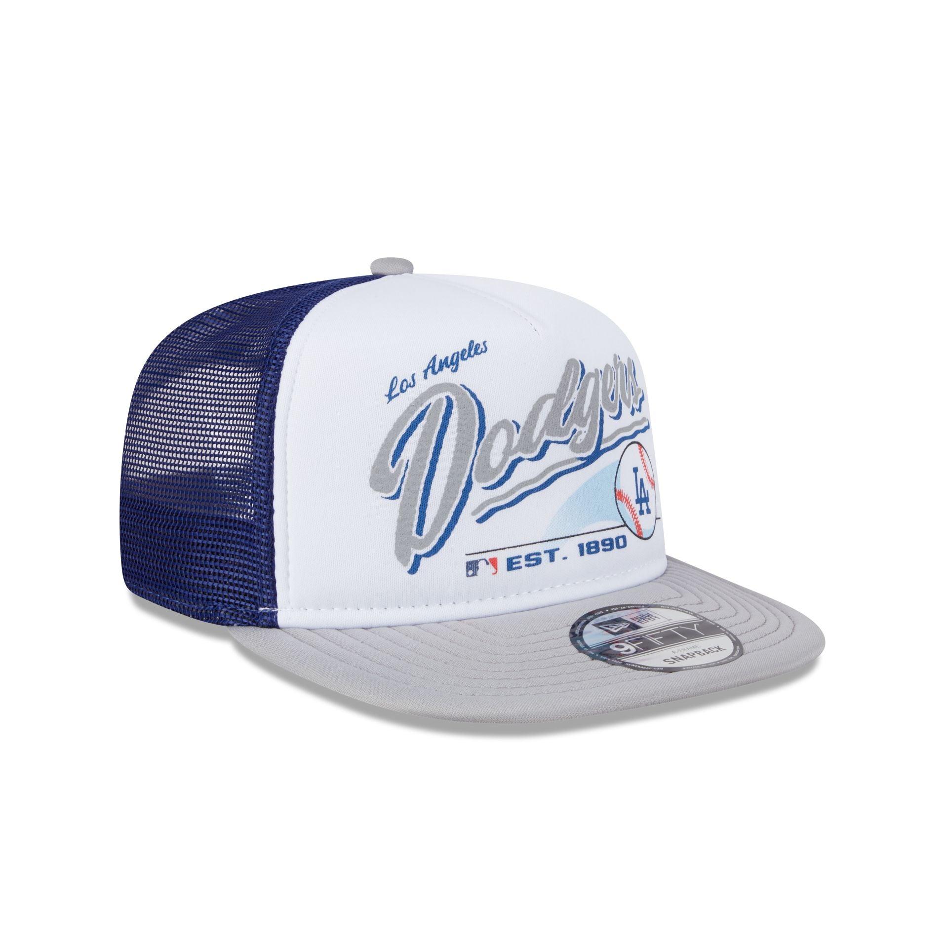 Los Angeles Dodgers Retro Script 9FIFTY A-Frame Trucker Hat Male Product Image