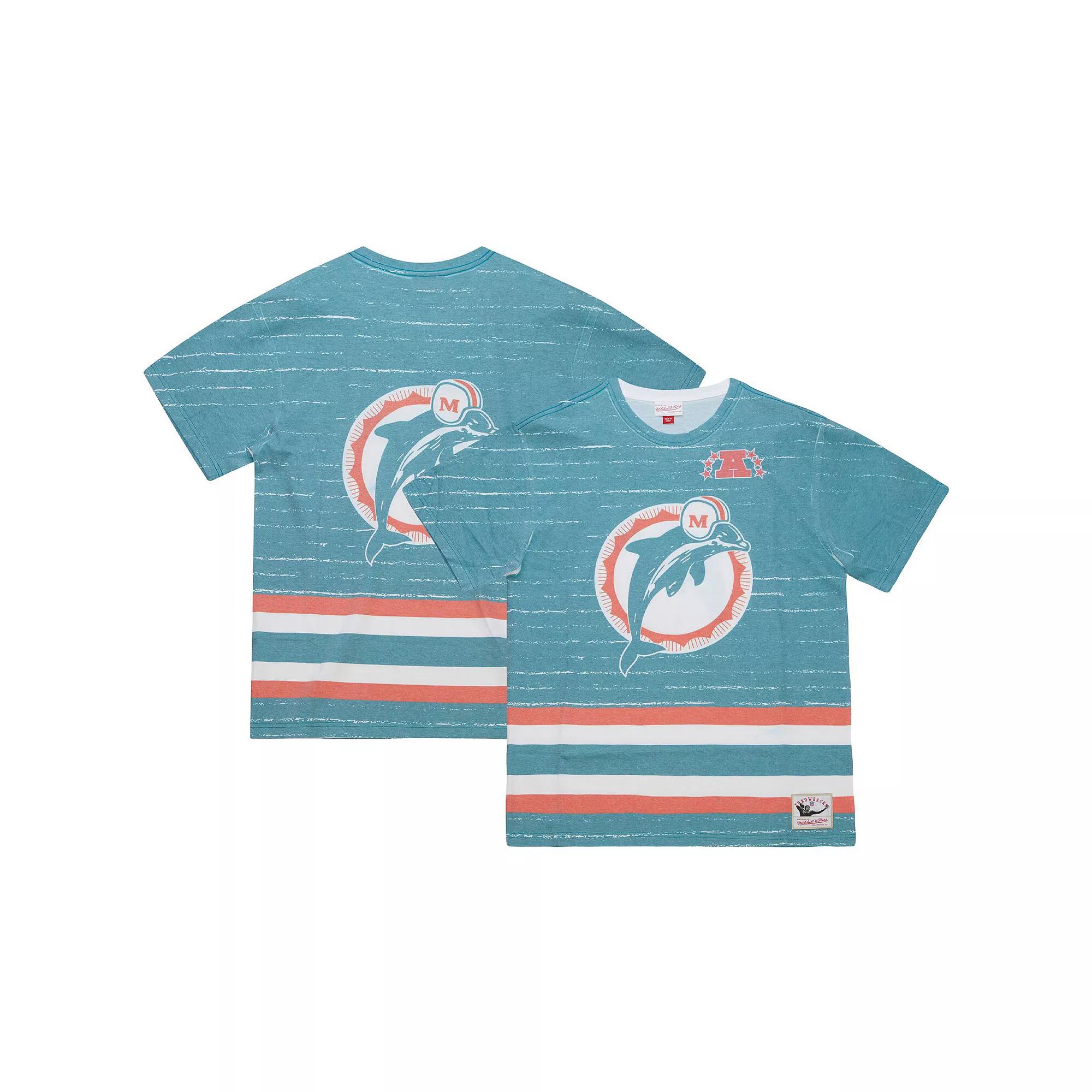 Men's Mitchell & Ness Aqua Miami Dolphins Jumbotron 3.0 T-Shirt,  Product Image