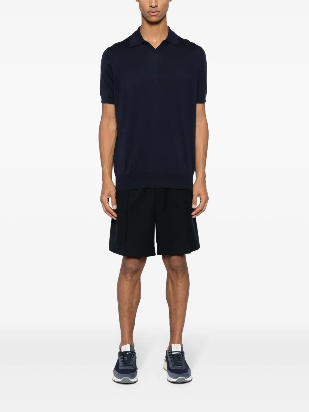 short-sleeve cotton polo shirt Product Image