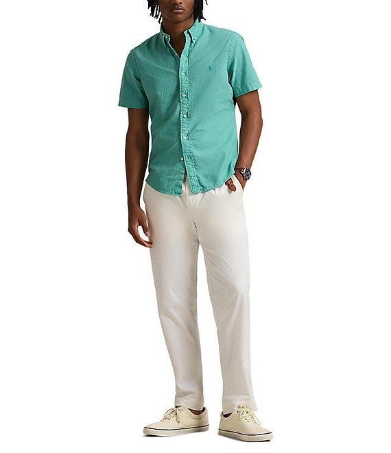 Polo Ralph Lauren Solid Garment-Dye Oxford Short Sleeve Woven Shirt Product Image