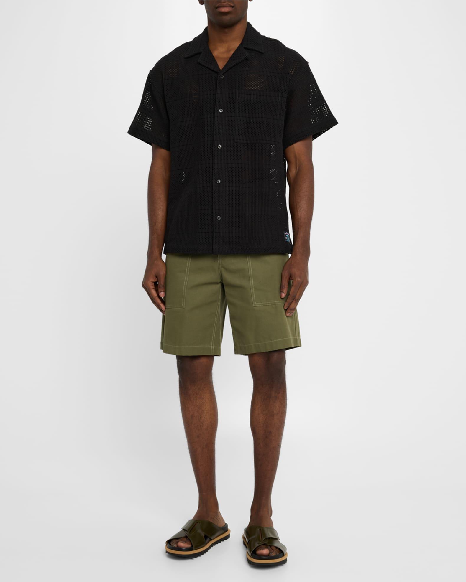 Men's Relaxed Crochet Camp Shirt Product Image