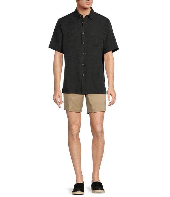 Roundtree & Yorke Short Sleeve Solid Polynosic Jacquard Sport Shirt Product Image