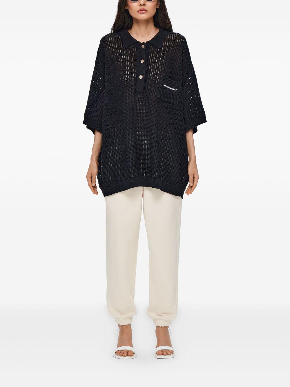 open-knit polo shirt Product Image