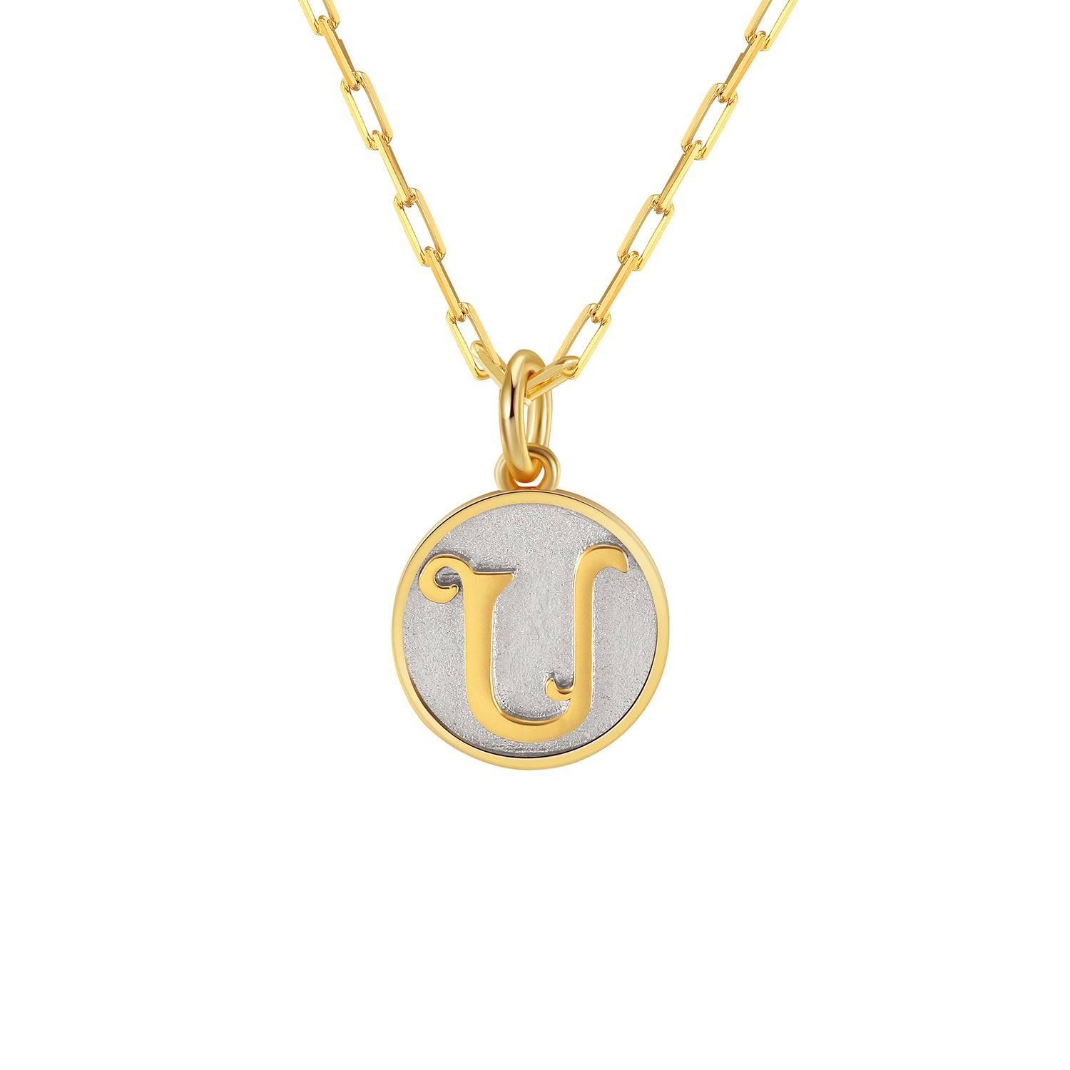Saints Dainty Fancy Initial Pendant Necklace A-Z Product Image