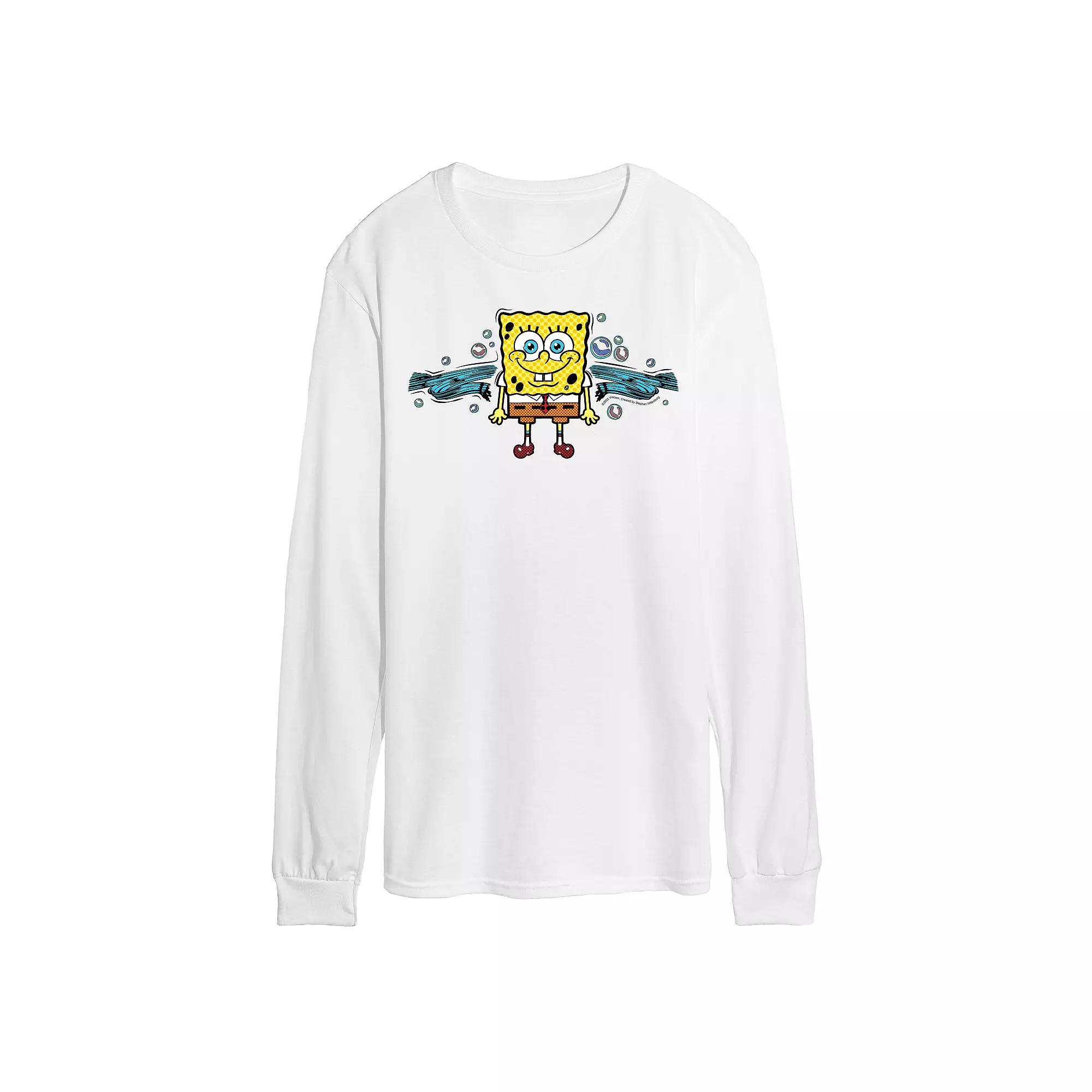 Men's Nickelodeon SpongeBob Squarepants Long Sleeve Tee,  Product Image