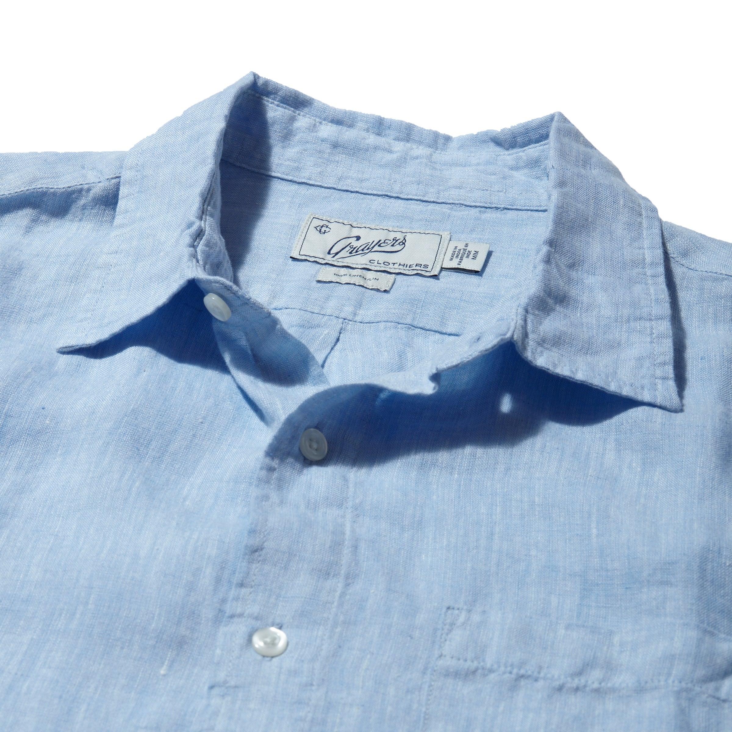 Nantucket Yarn Dyed Linen Shirt - Light Blue Product Image