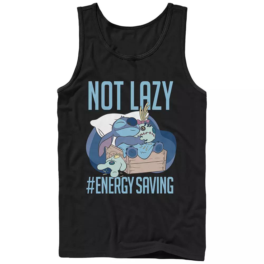 Disney's Lilo & Stitch Men's Not Lazy Energy Saving Graphic Tank Top,  Product Image