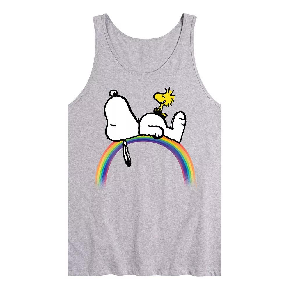 Men's Peanuts Snoopy Woodstock Rainbow Graphic Tank Top,  Product Image