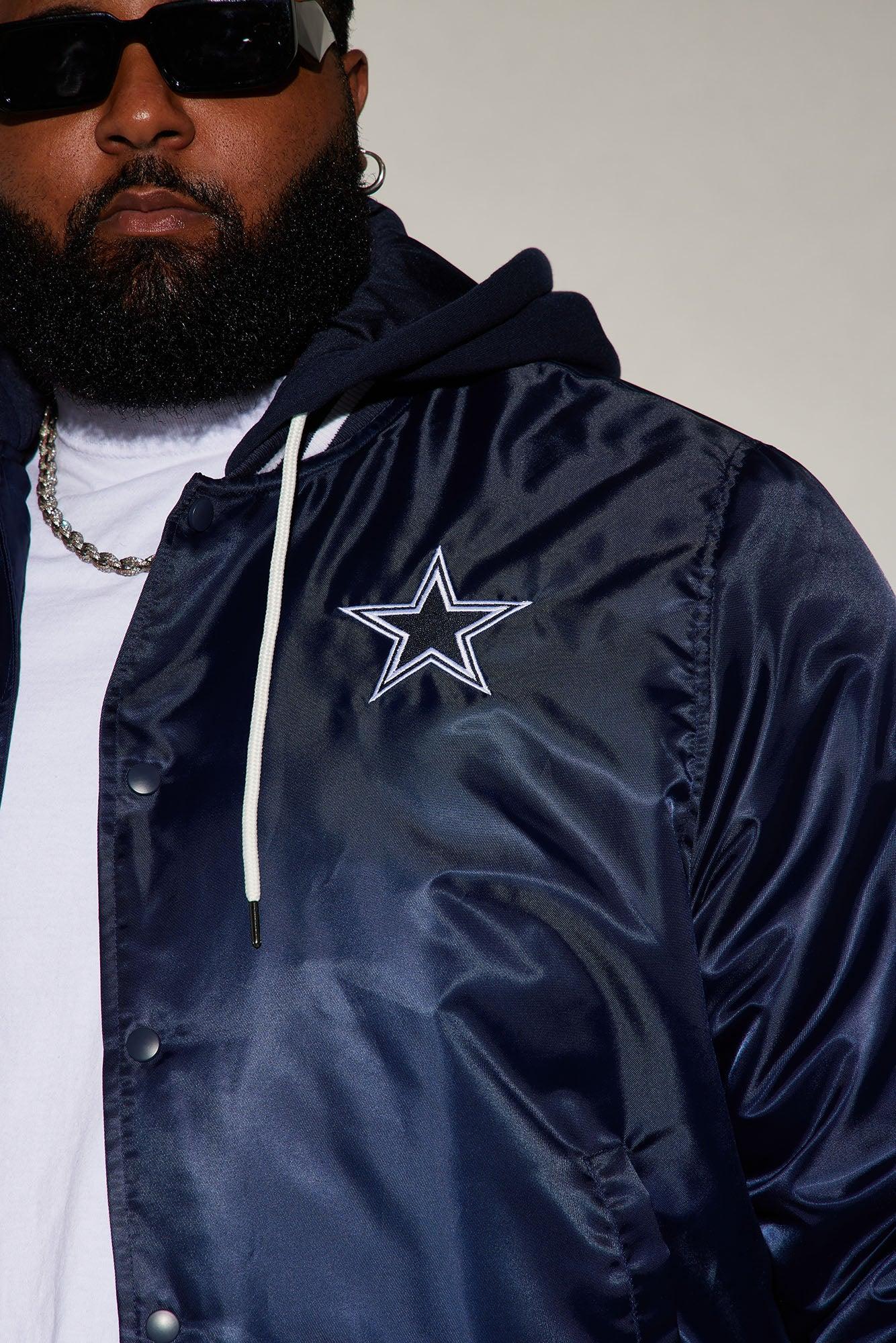 Cowboys Hooded Bomber Jacket - Navy Product Image