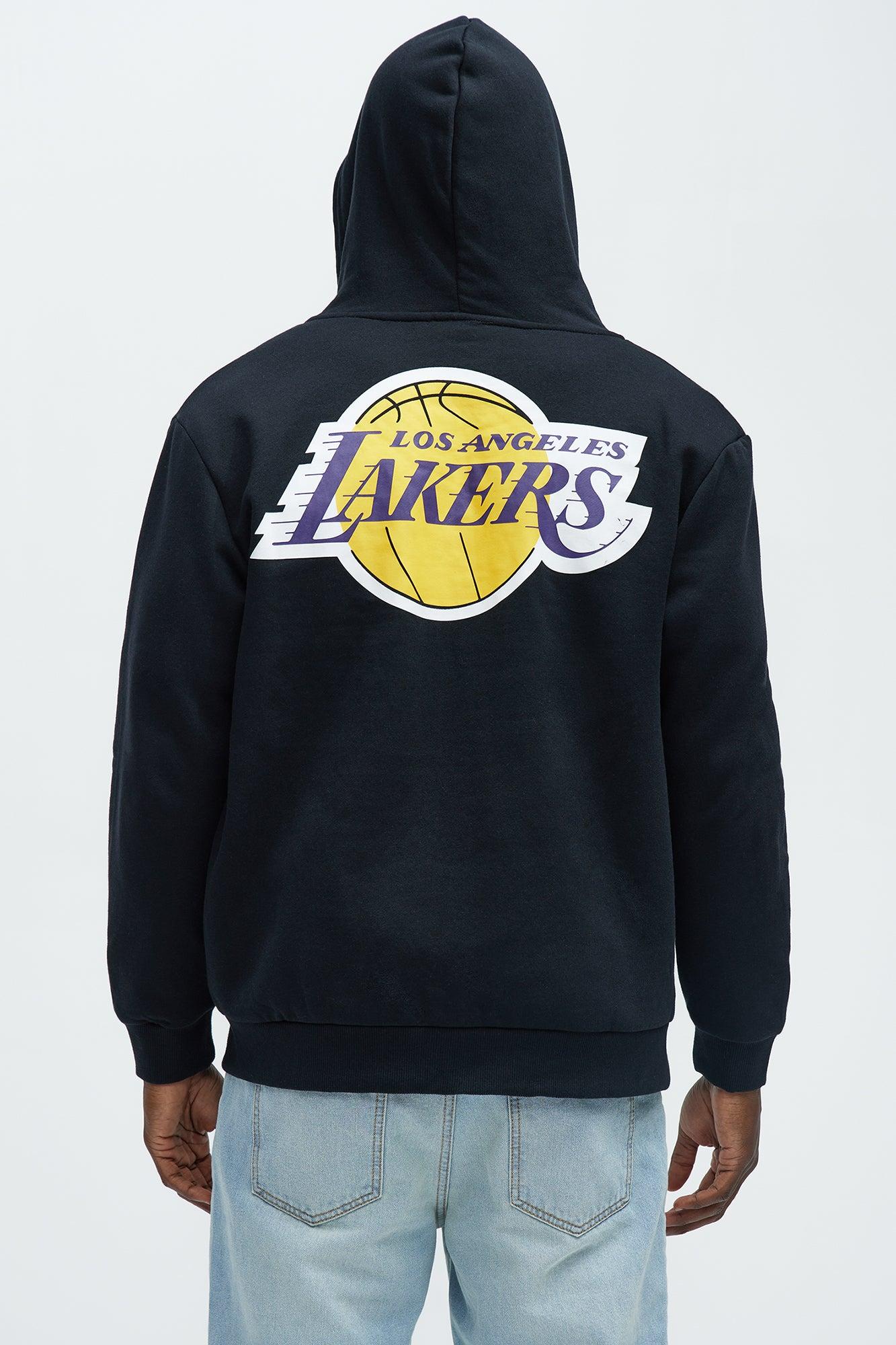Lakers Bold Zip Up Hoodie - Black Product Image