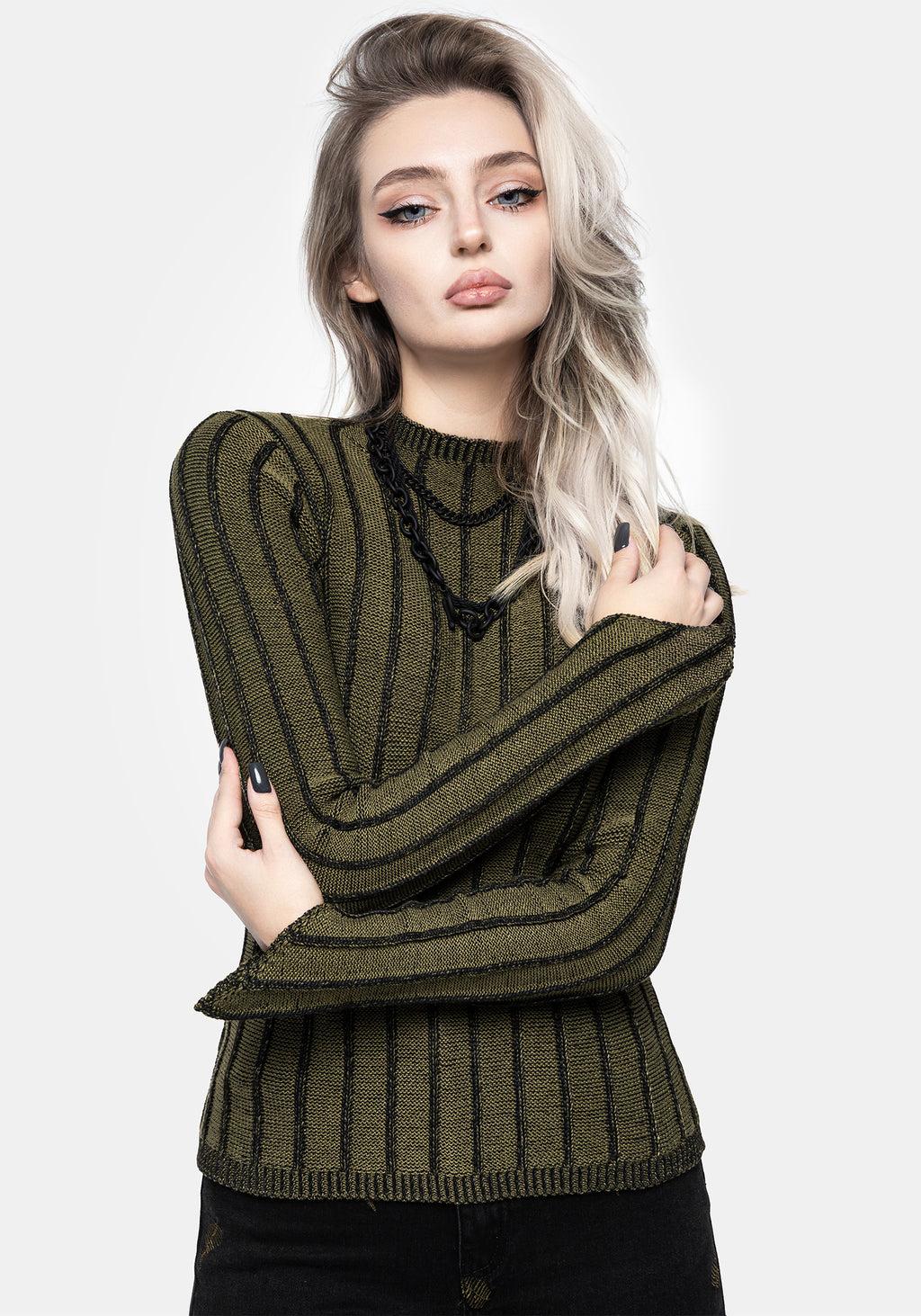 Myrsina Plated Rib Knit Top Product Image