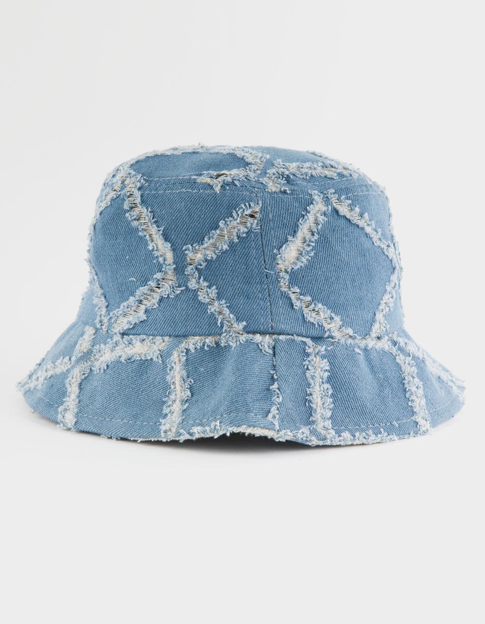 Denim Fringe Womens Bucket Hat - DENIM Product Image