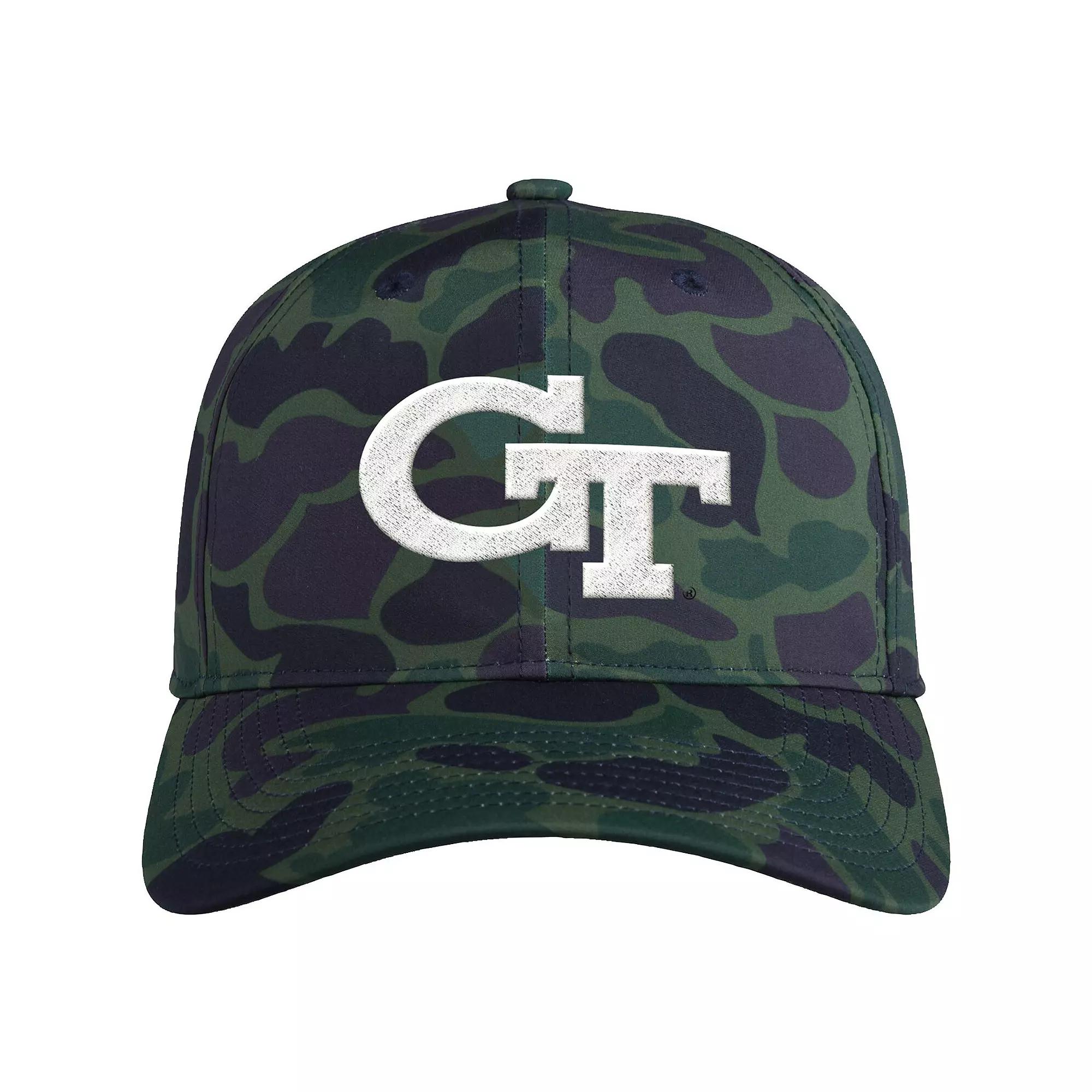 Mens adidas Camo GA Tech Yellow Jackets Military Appreciation Slouch Primegreen Adjustable Hat Product Image