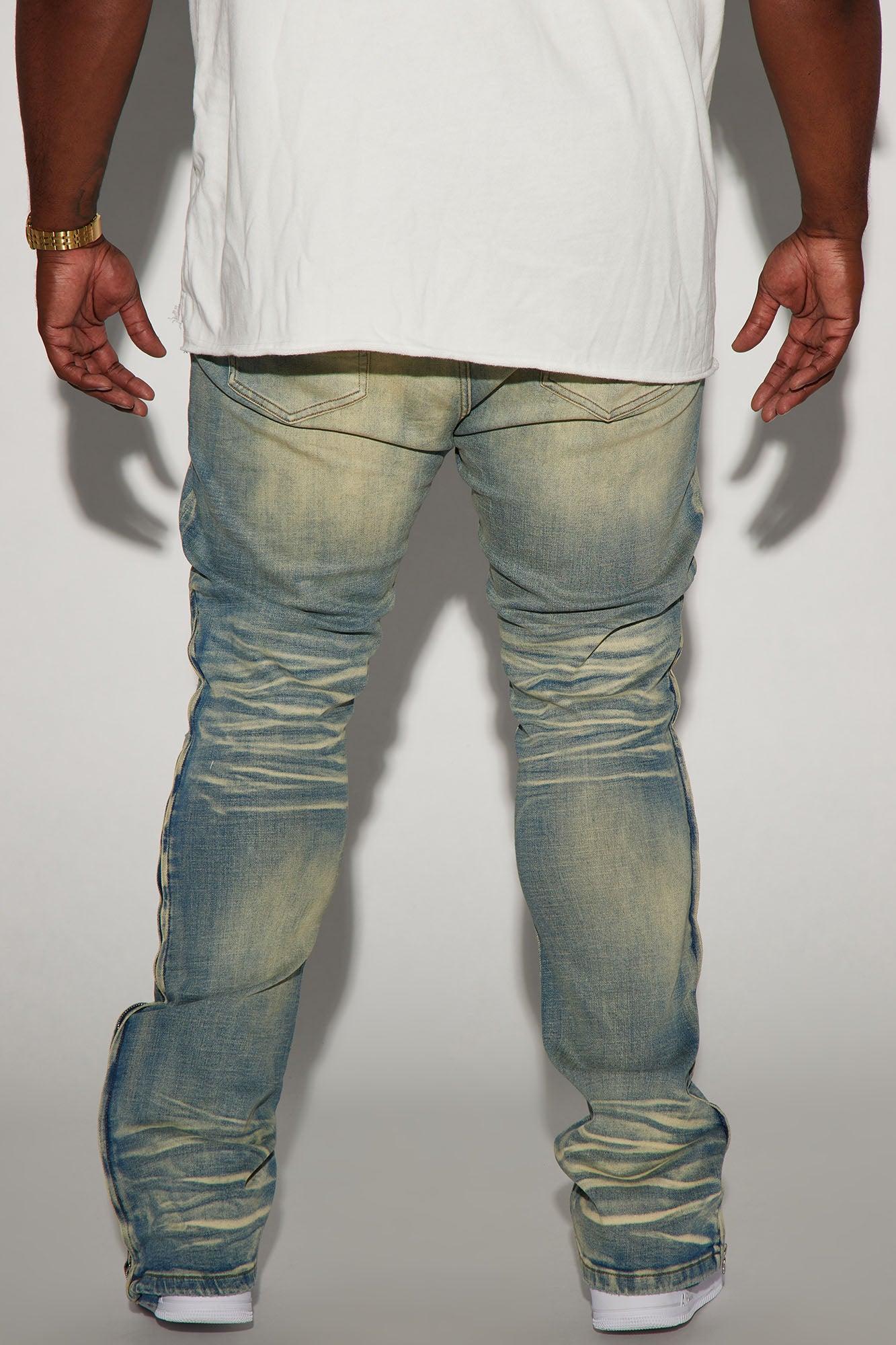 Zip All The Way Stacked Skinny Flare Jeans - Medium Wash Product Image