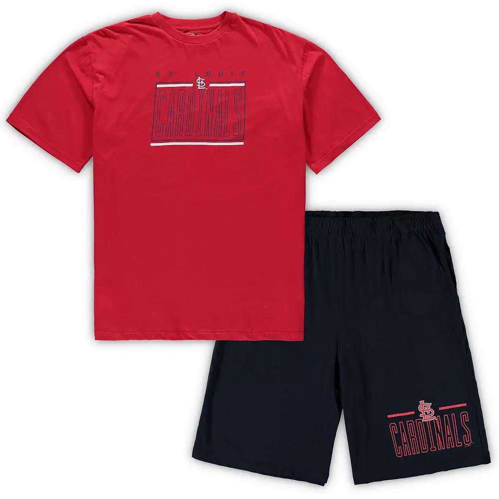 Men's Concepts Sport Red/Navy St. Louis Cardinals Big & Tall T-Shirt & Shorts Sleep Set, Size: 4XLT Product Image