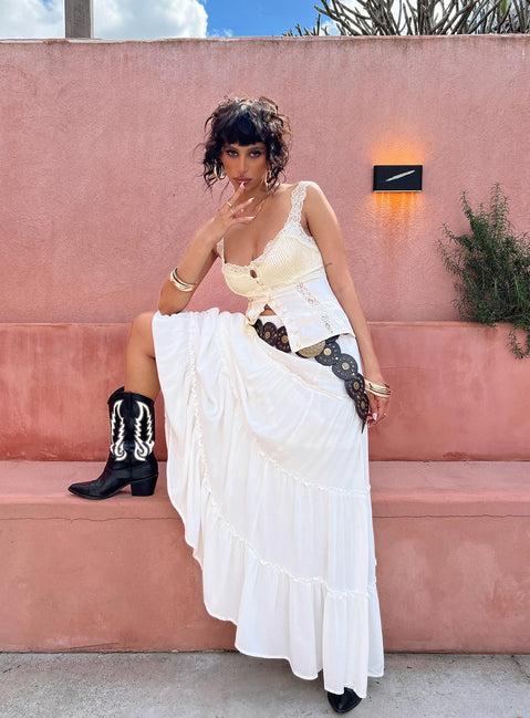 Miriah Maxi Skirt White Petite Product Image