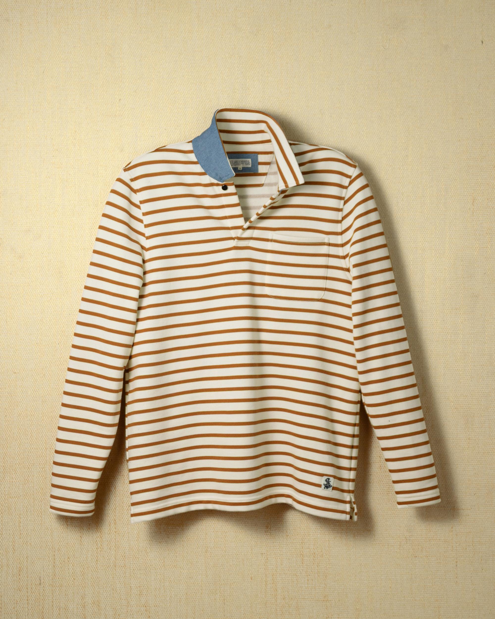 Acadia Polo in Cream/Acorn Loopback Terry Product Image