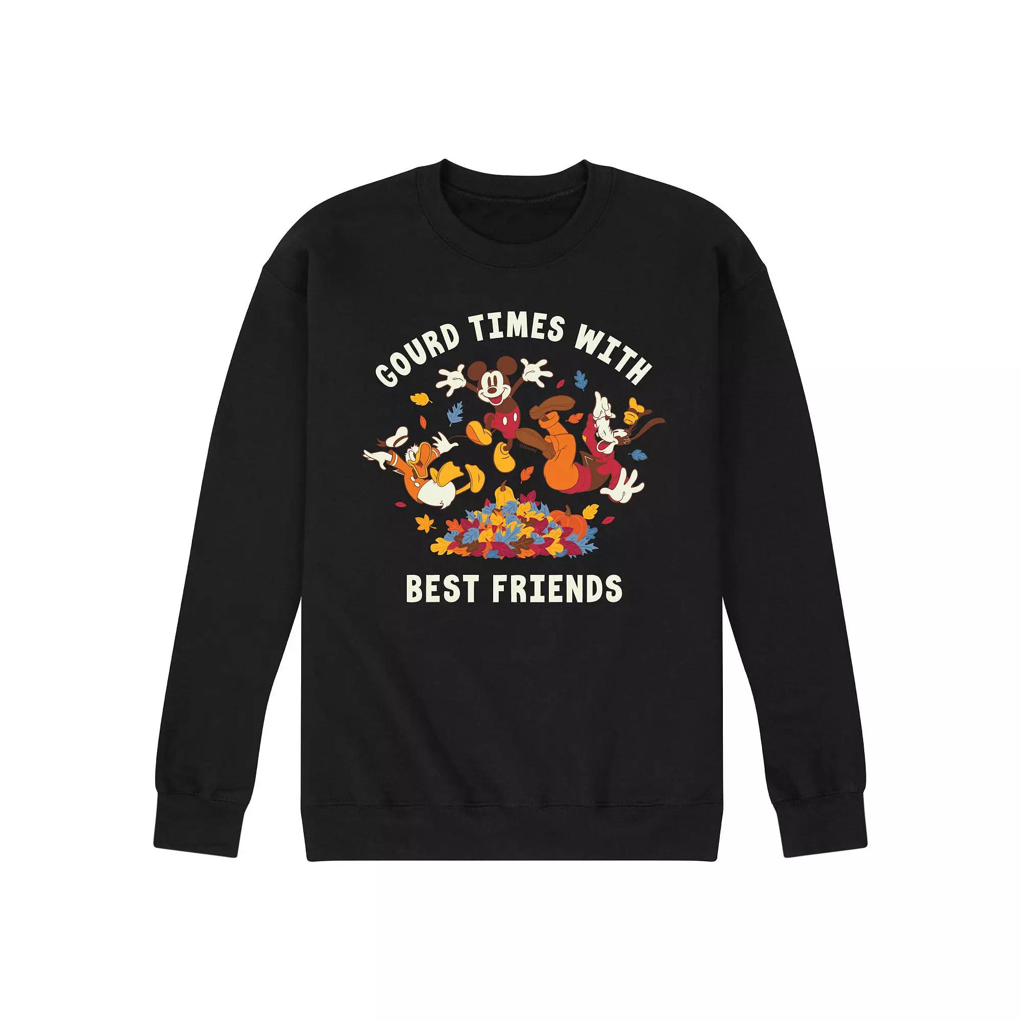Disney's Mickey Mouse & Friends Men's Gourd Times With Best Friends Fleece Sweatshirt,  Product Image
