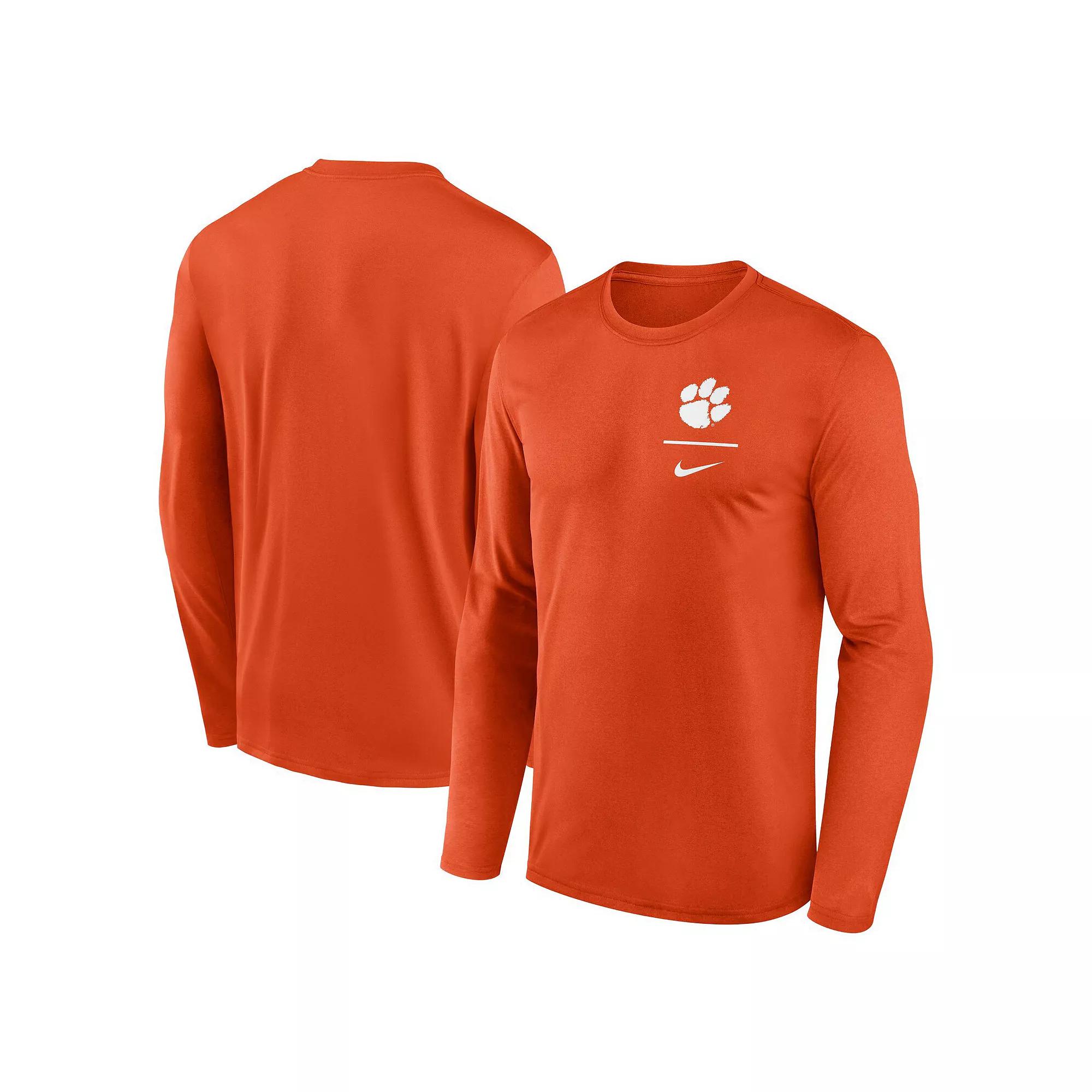 Men's Nike Orange Clemson Tigers Primary Stack Legend Long Sleeve T-Shirt,  Product Image