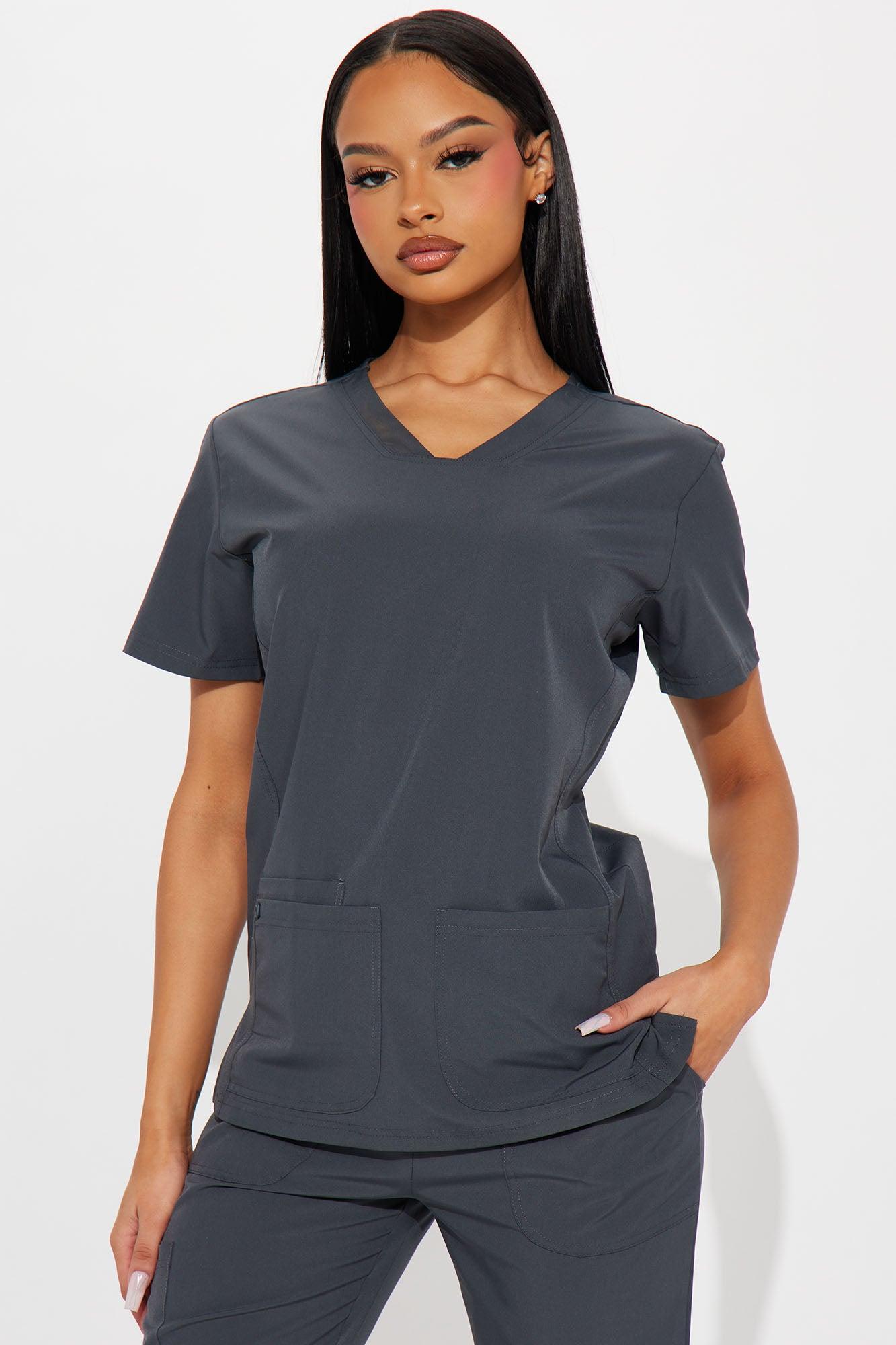 Care For You 4 Way Stretch Scrub Uniform Jogger Set - Charcoal Product Image