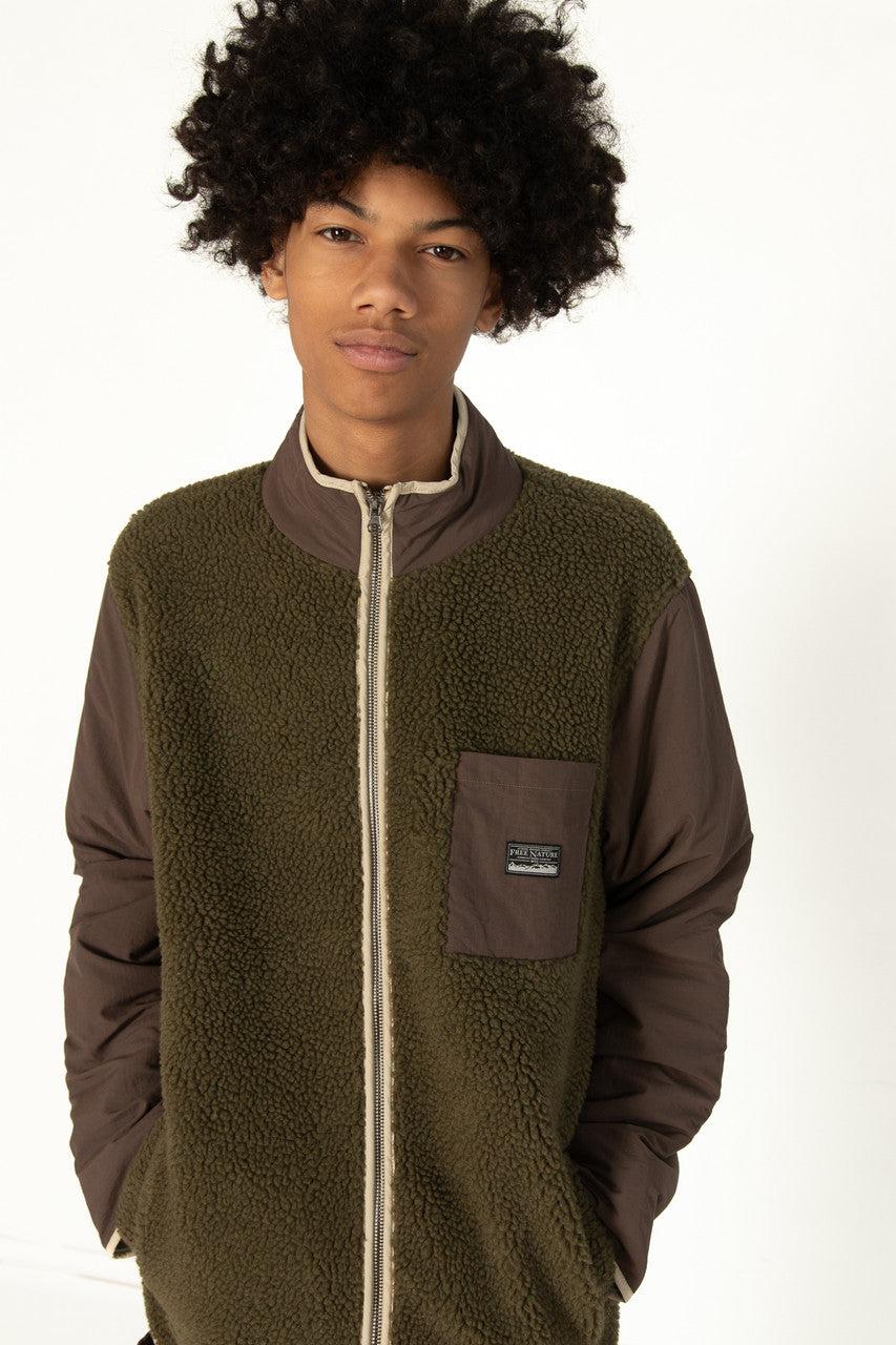 Olive & Brown Sherpa Jacket Product Image