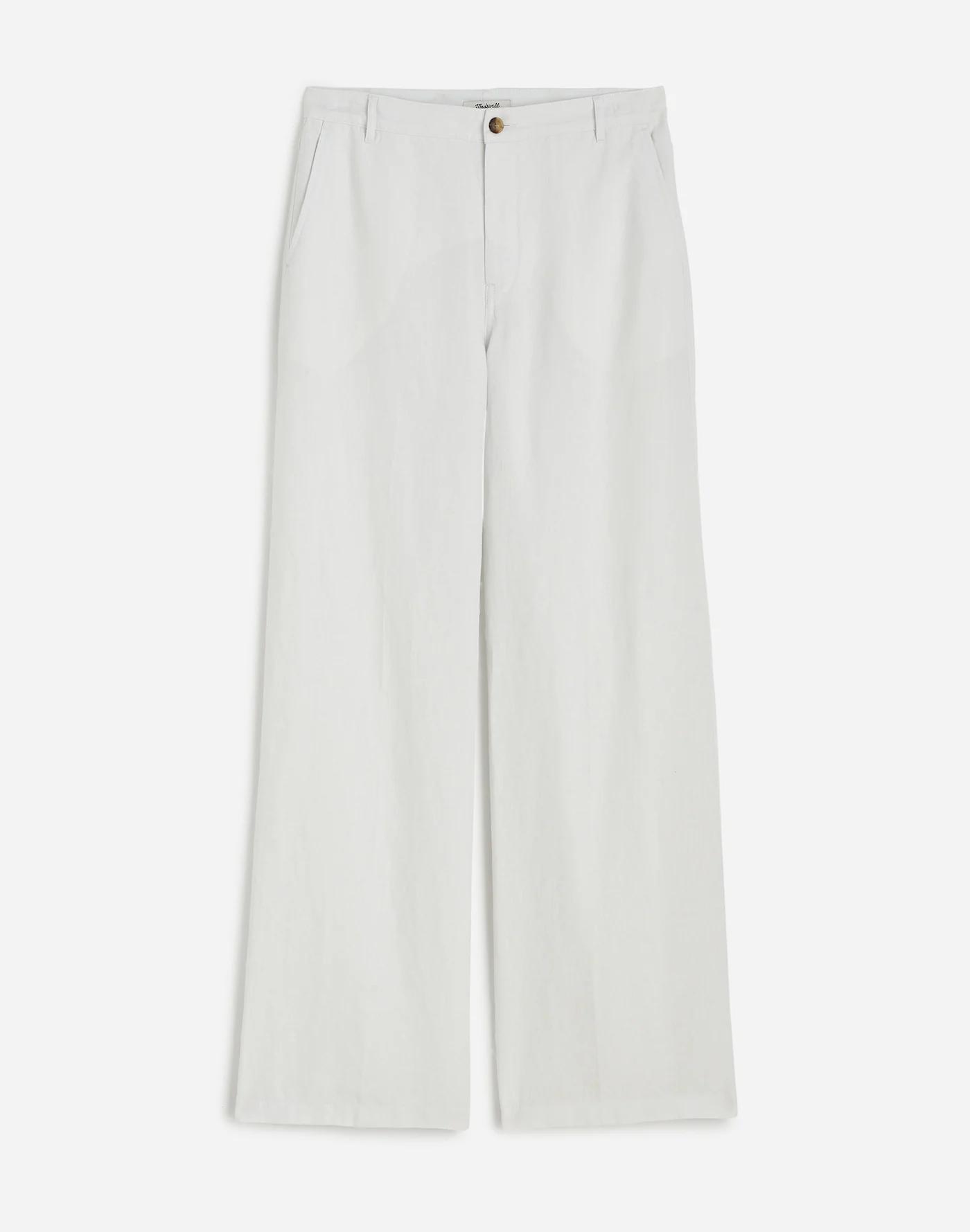 The Zoe Relaxed Wide Pant in 100% Linen Product Image