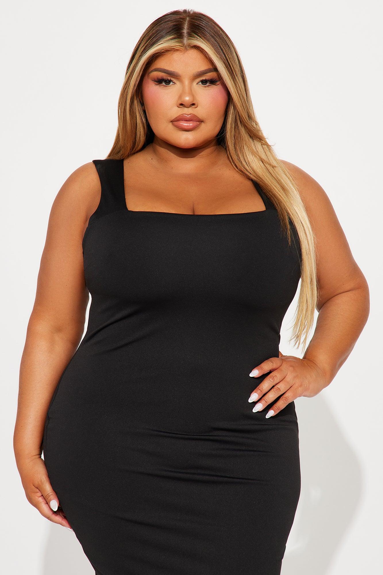 Colette Double Lined Midi Dress - Black Product Image