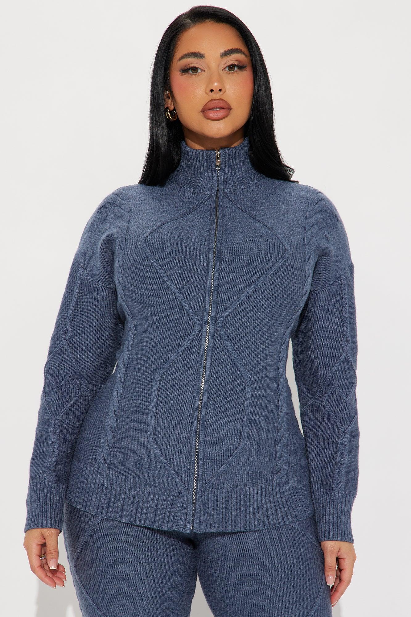 Cozy Up Sweater Pant Set - Denim Product Image