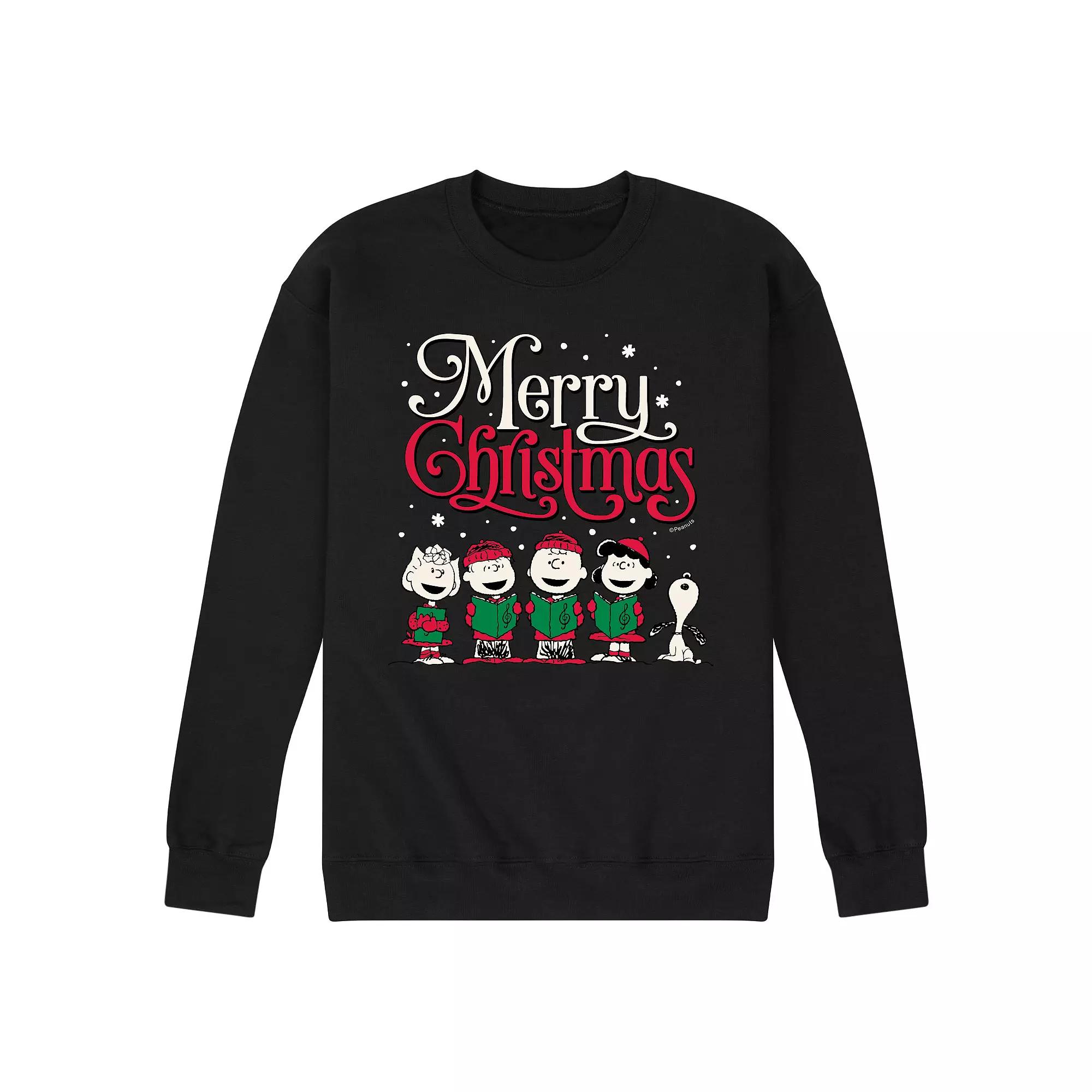 Men's Peanuts Merry Christmas Choir Fleece Sweatshirt,  Product Image