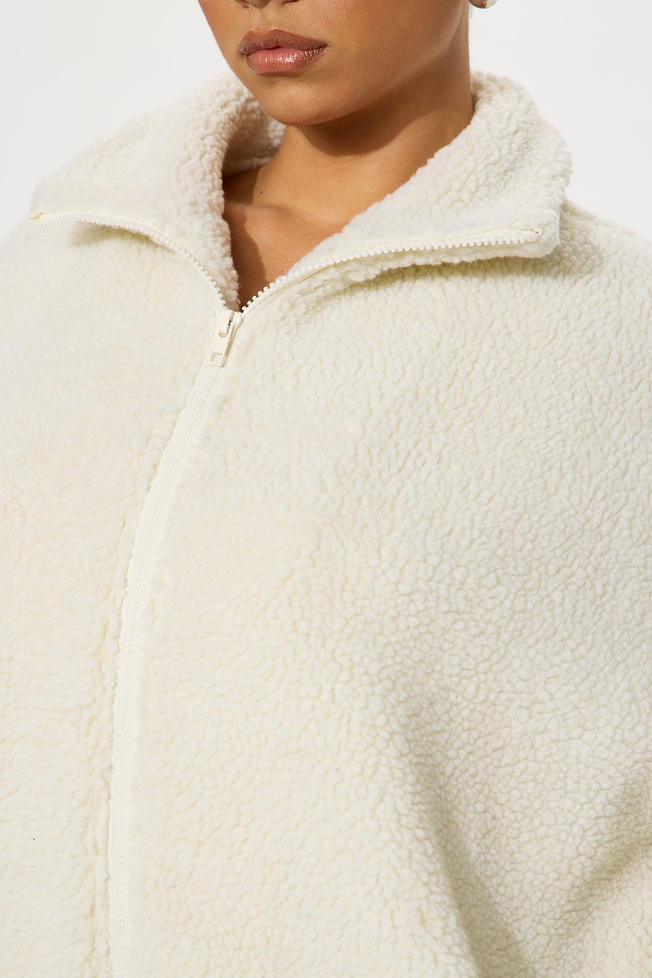Amour Zip Up Sherpa Jacket - Cream/combo Product Image
