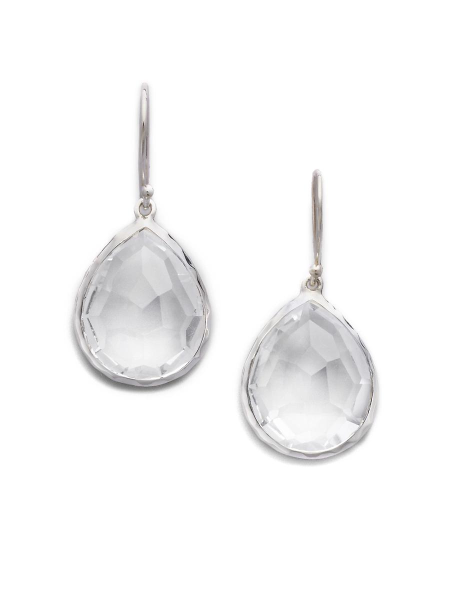 Womens Rock Candy Sterling Silver & Brown Shell Doublet Teardrop Earings Product Image