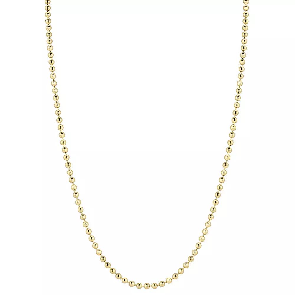 Men's Menster Sterling Silver Ball Necklace, Size: 20", Gold Tone Product Image