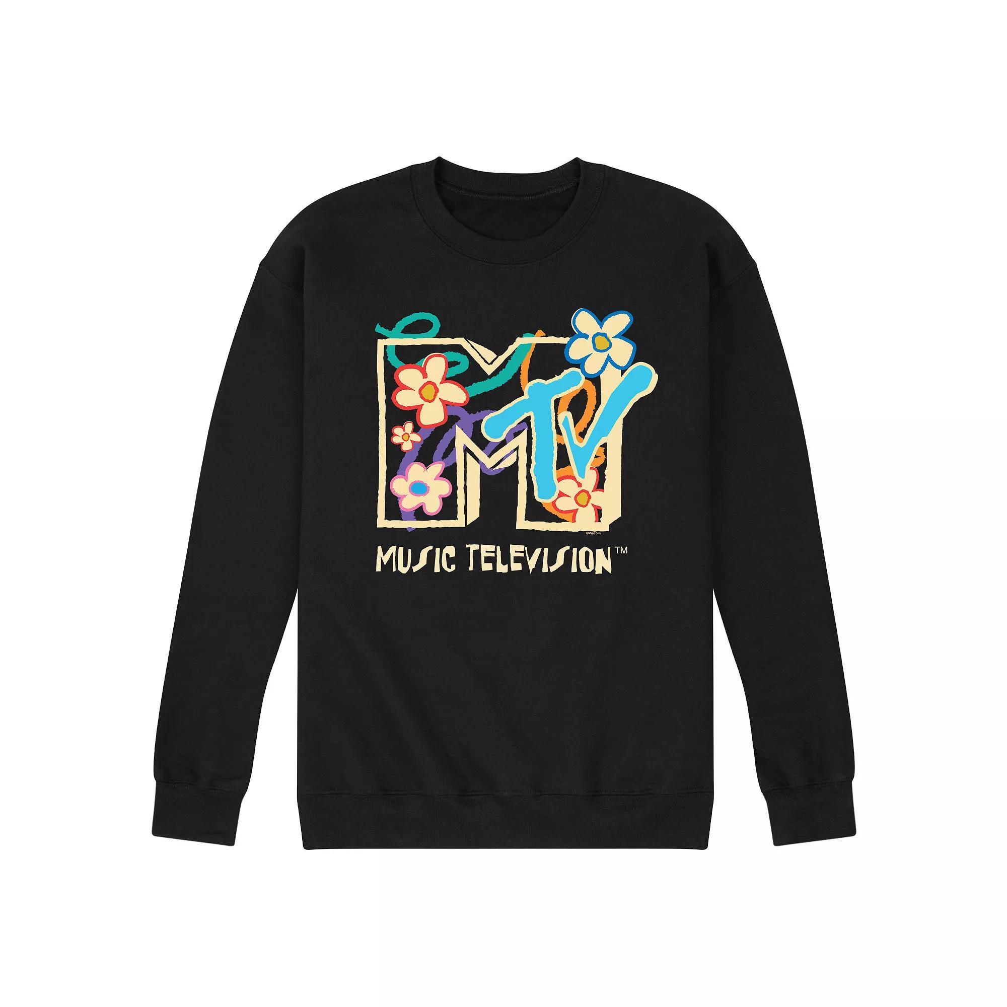 Men's MTV Floral Logo Fleece Sweatshirt,  Product Image