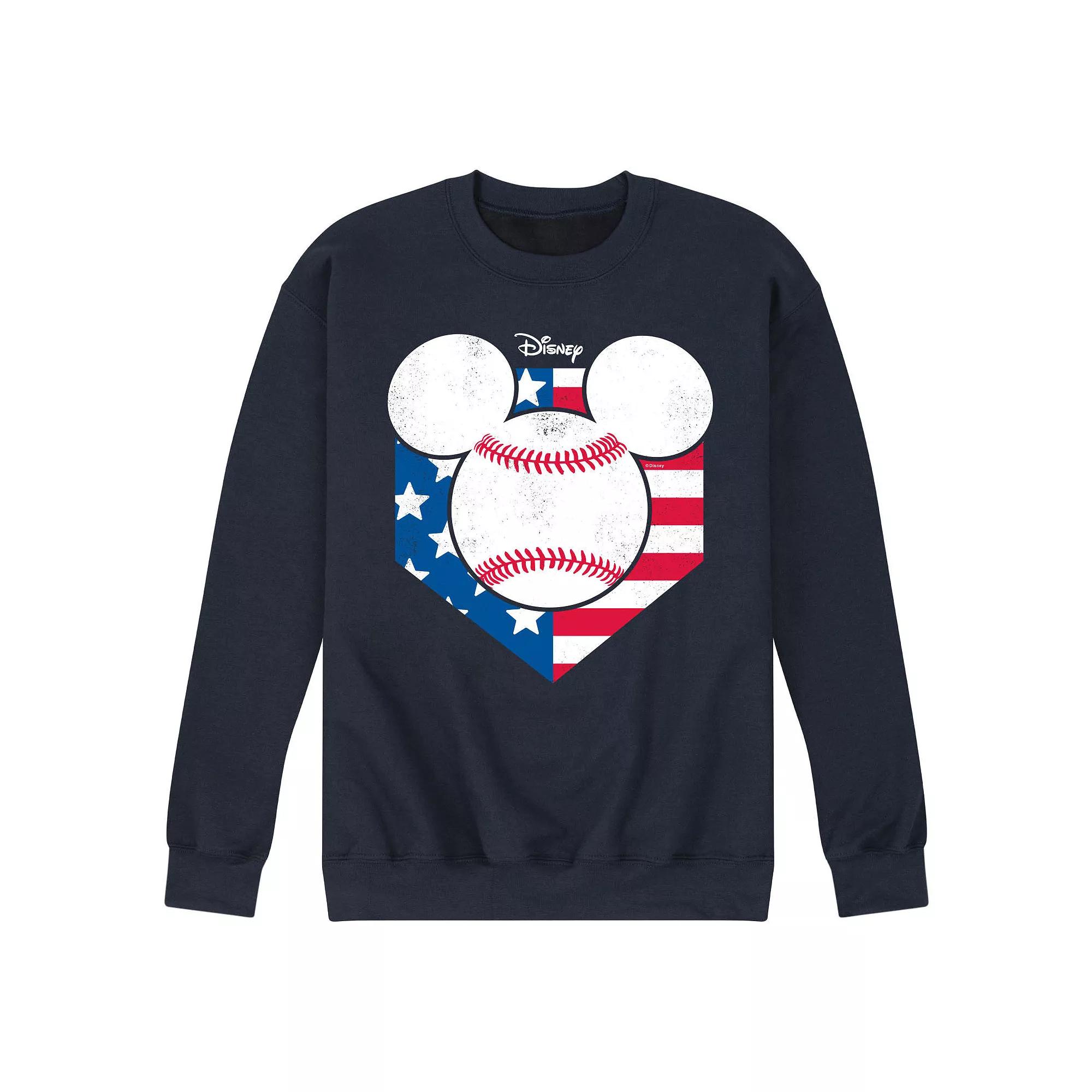 Disney's Mickey Mouse Men's Baseball Flag Fleece Sweatshirt,  Product Image