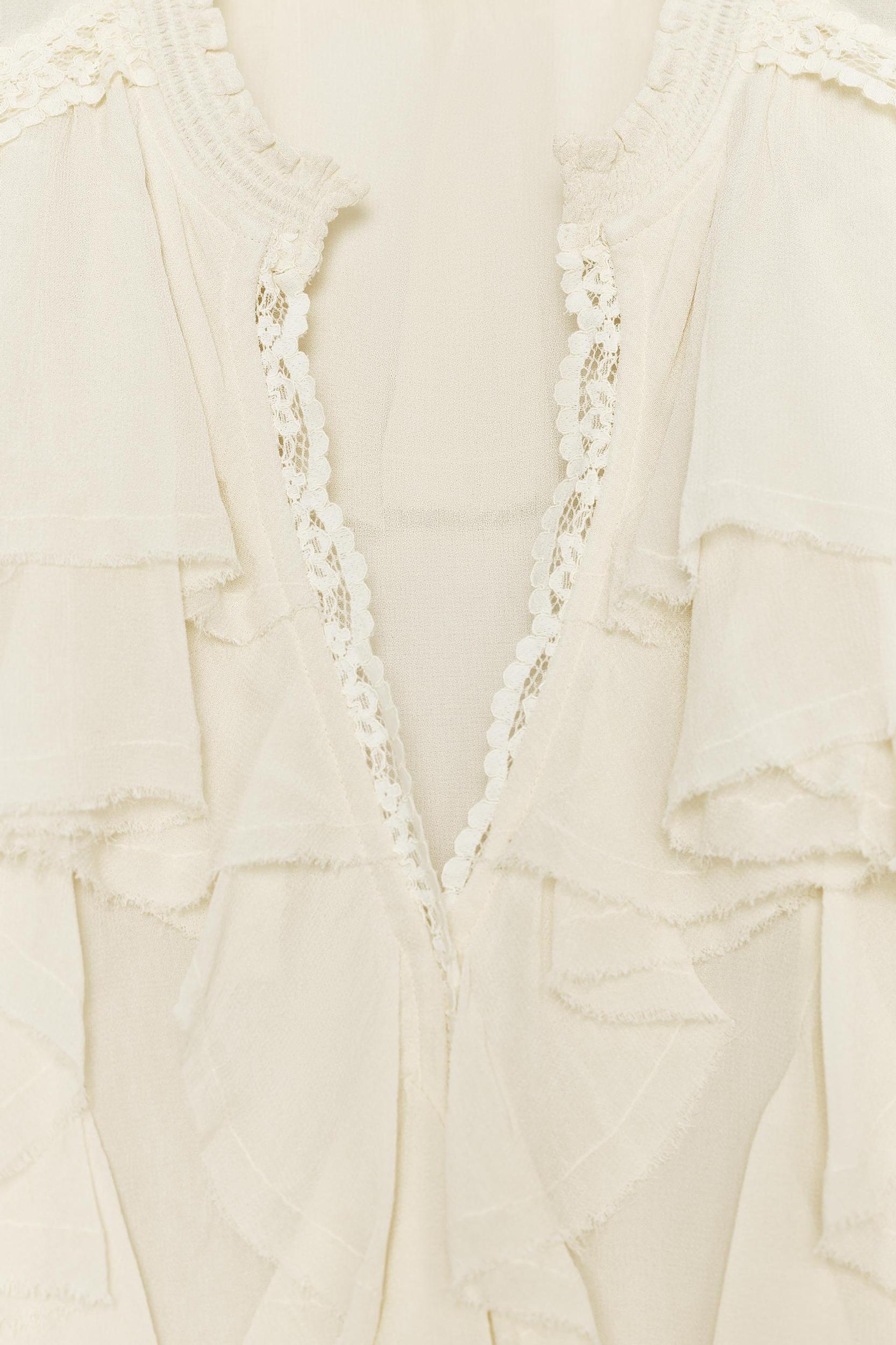 ZW COLLECTION LACE RUFFLE BLOUSE Product Image