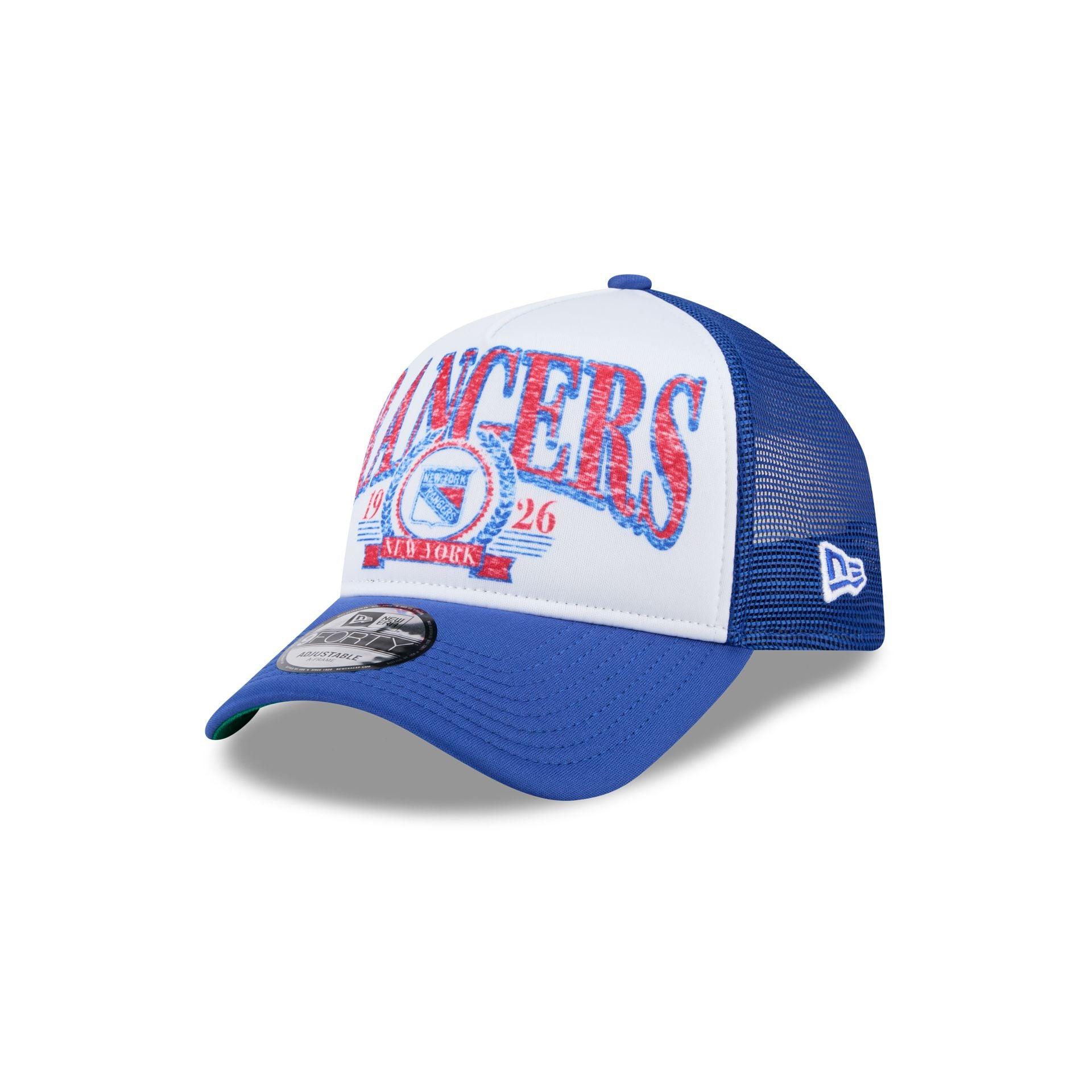 New York Rangers Distressed 9FORTY A-Frame Trucker Hat Male Product Image