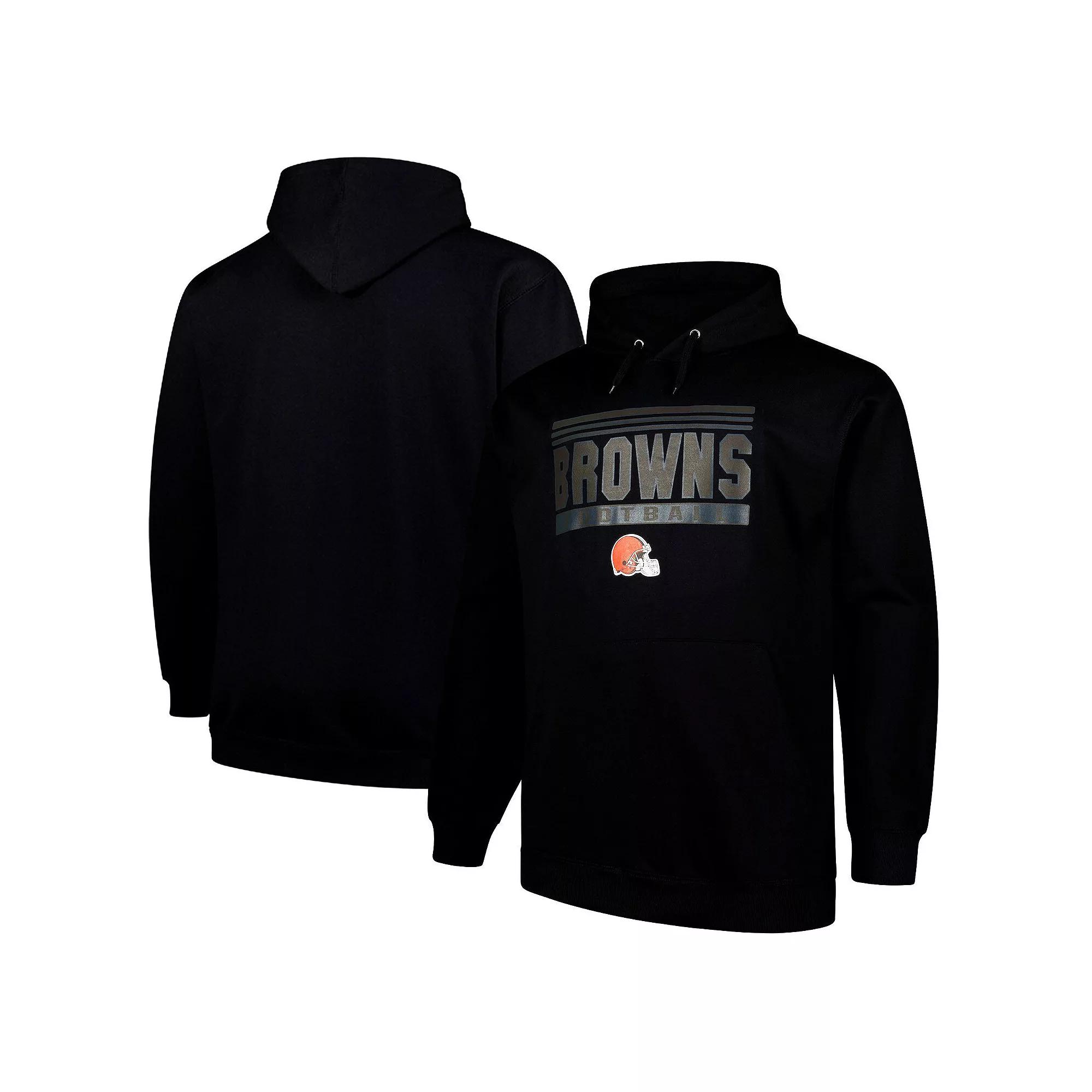 Men's Fanatics Black Cleveland Browns Big & Tall Pop Pullover Hoodie, Size: 5XB Product Image
