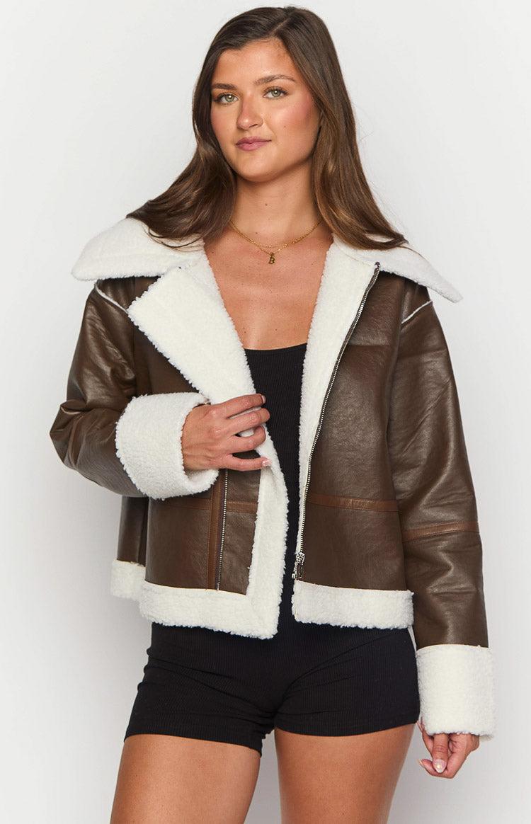 Myki Brown Sherpa Jacket Product Image