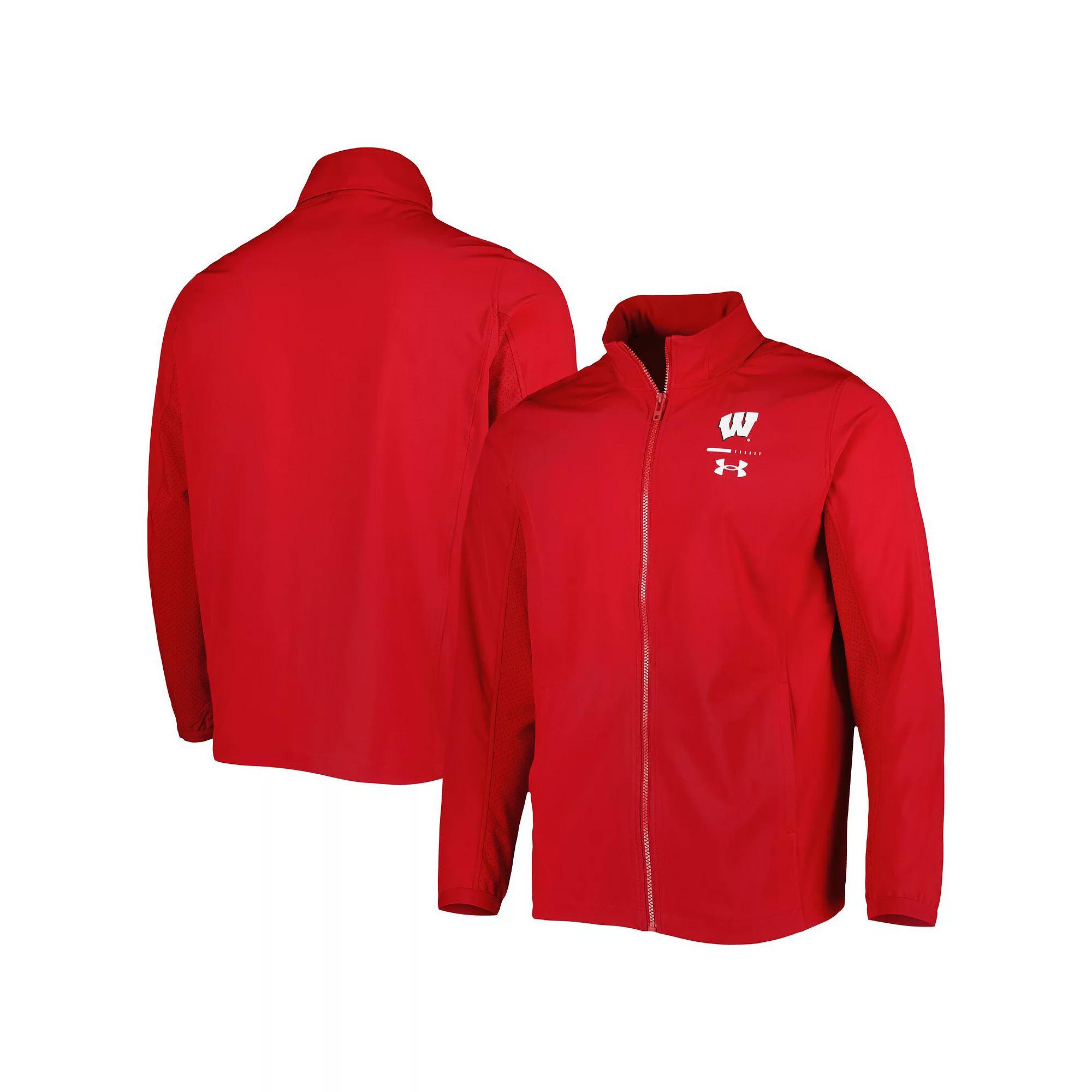 Men's Under Armour Red Wisconsin Badgers Squad 3.0 Full-Zip Jacket,  Product Image