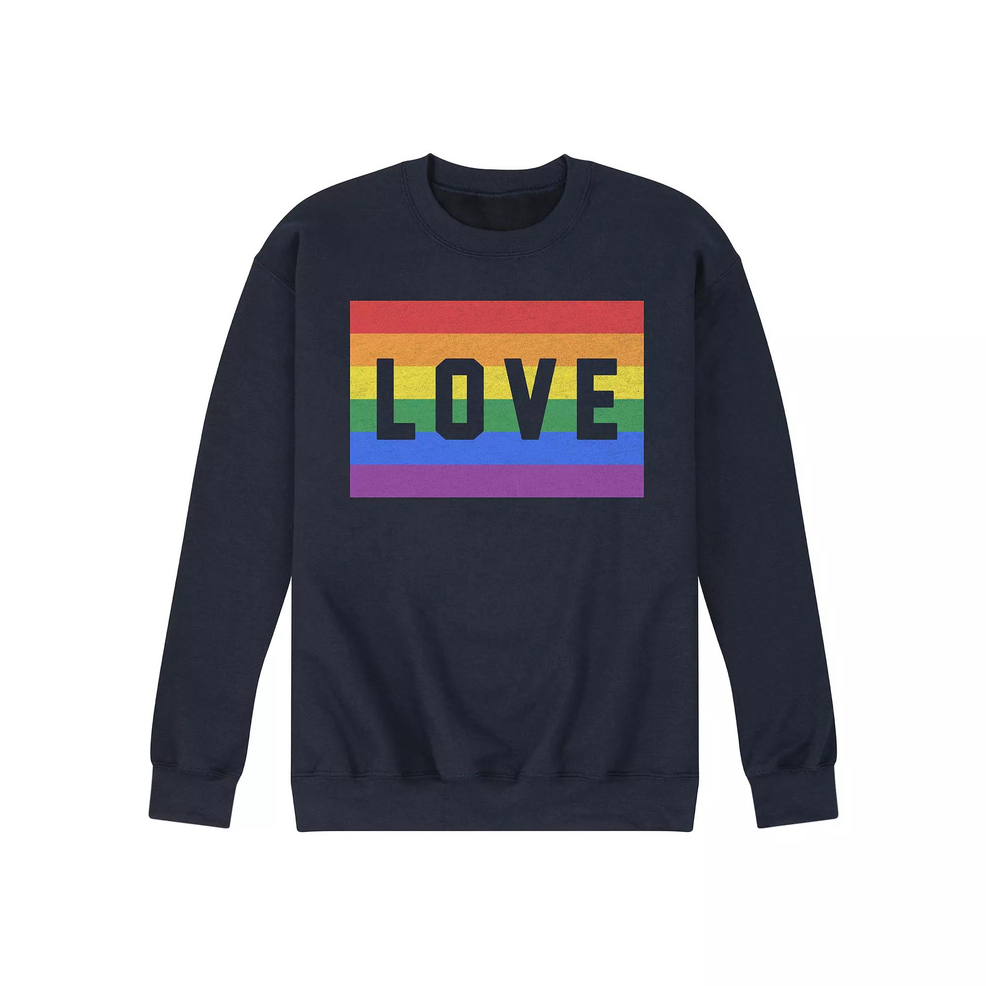 Men's Love Flag Fleece Sweatshirt,  Product Image